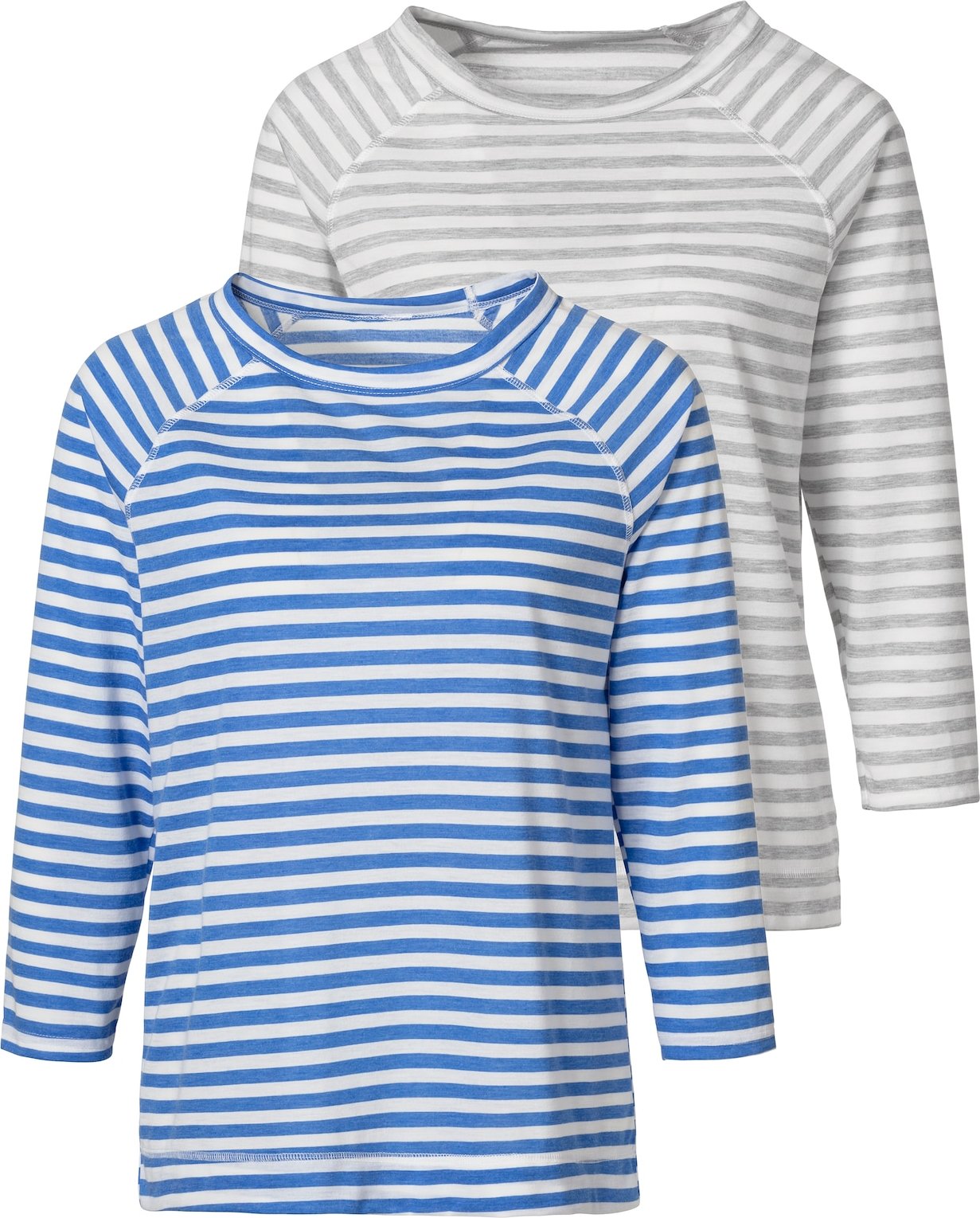 HIS JEANS Tričko bílá / nebeská modř / šedá