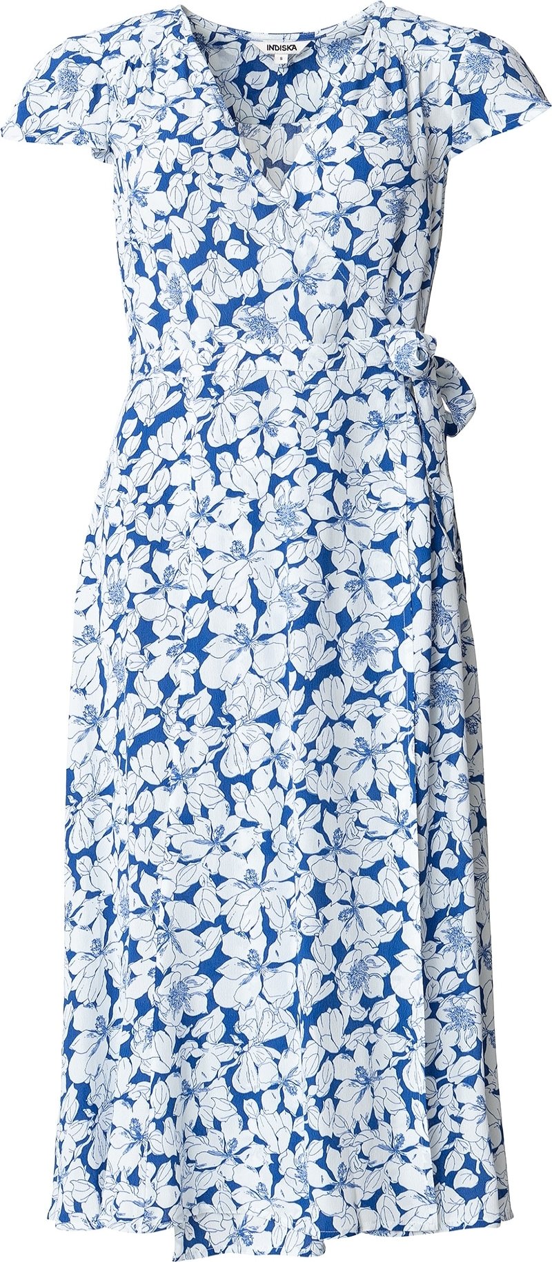 Indiska Letní šaty 'Edit' bílá / královská modrá / kouřově modrá
