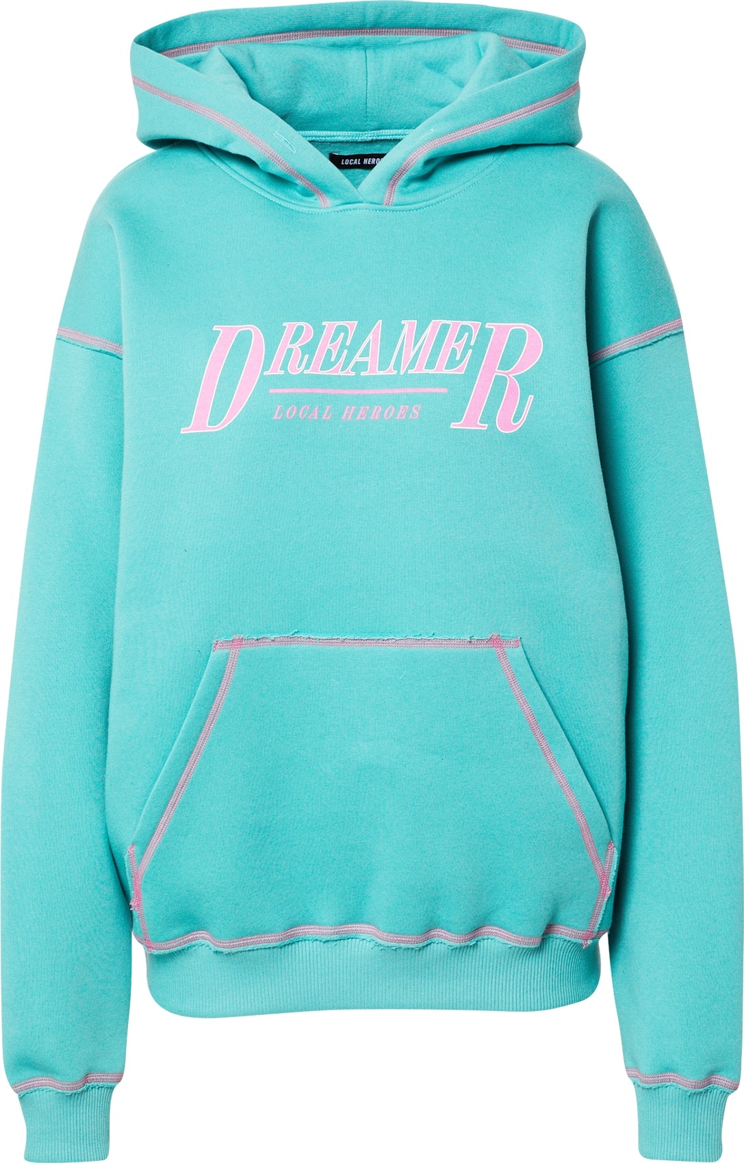 LOCAL HEROES Mikina 'DREAMER SAGE' zelená / nefritová / pink / bílá