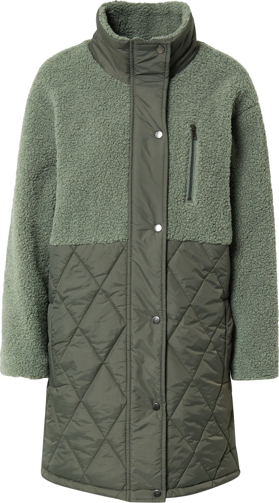 Moves Přechodný kabát khaki / pastelově zelená