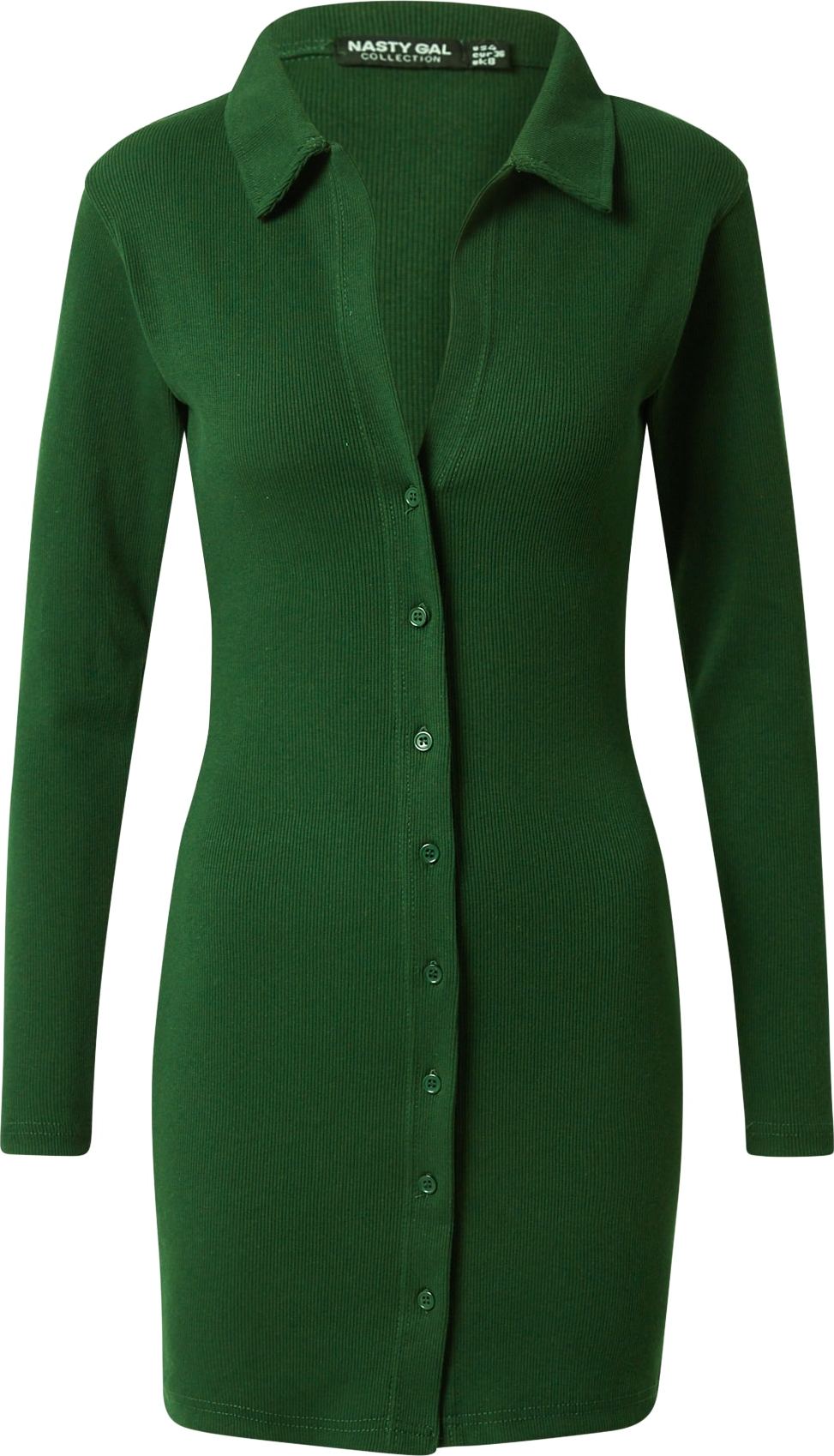 Nasty Gal Košilové šaty tmavě zelená