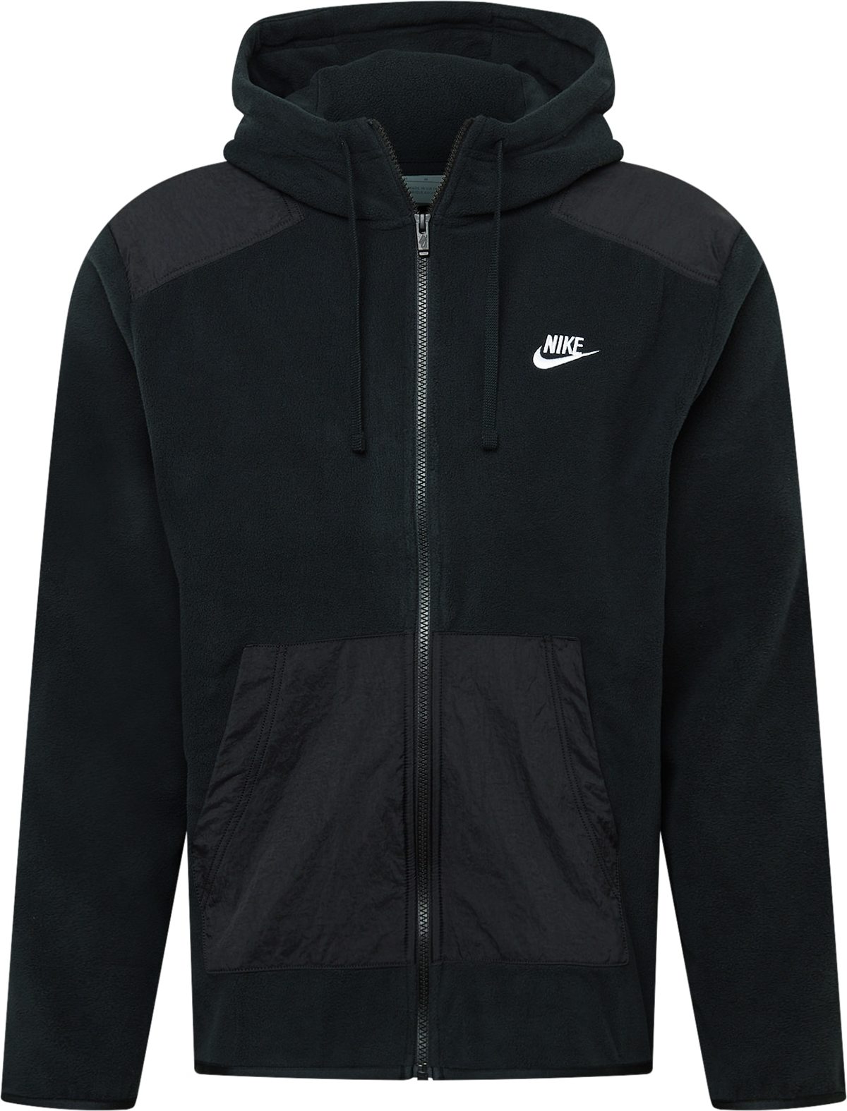 Nike Sportswear Fleecová mikina černá / bílá
