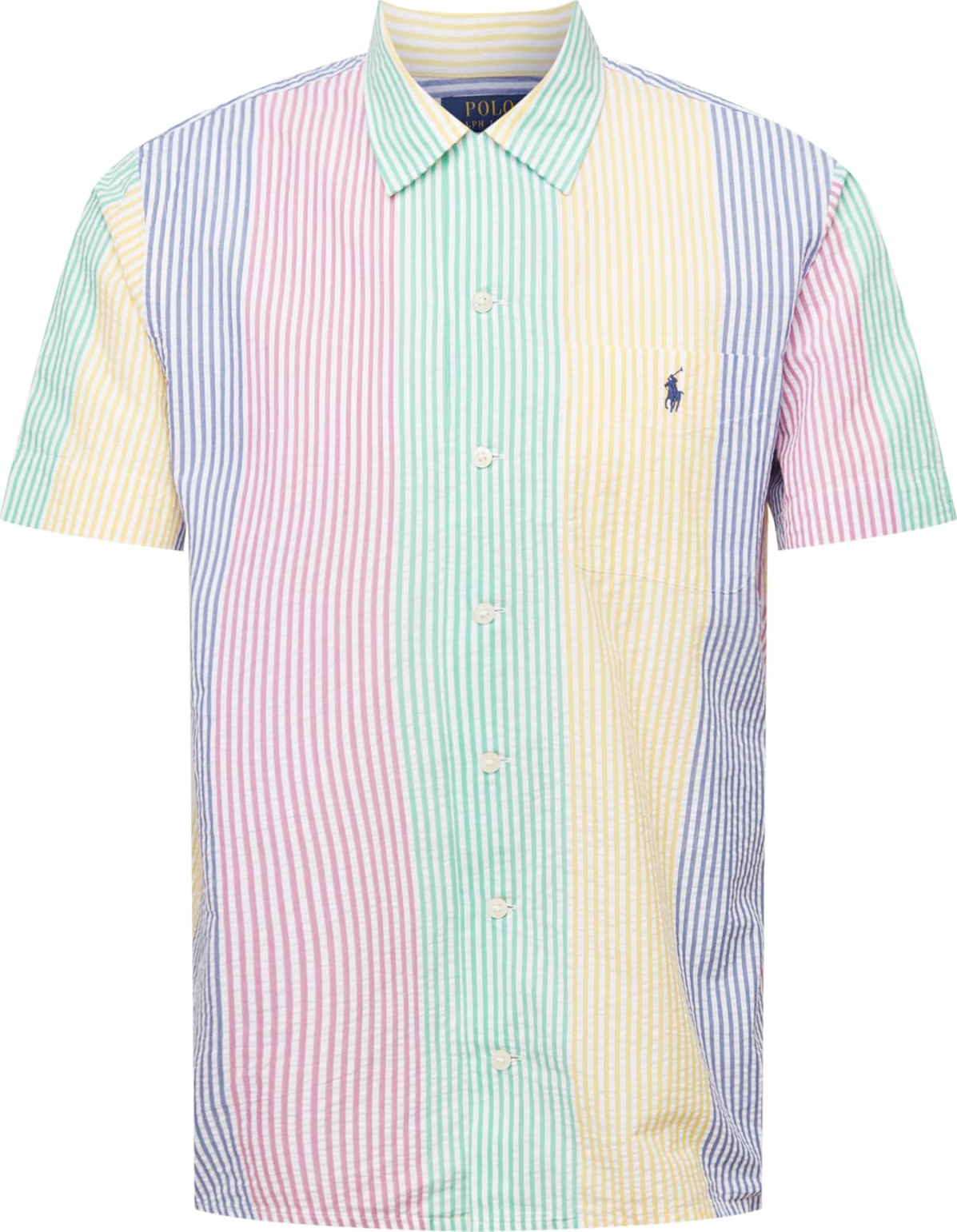 Polo Ralph Lauren Košile 'CLADY' zelená / bílá / námořnická modř / tmavě růžová / žlutá