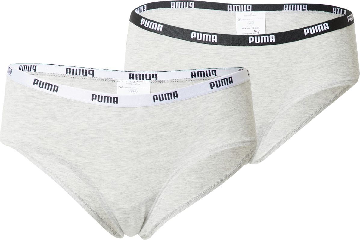 PUMA Kalhotky černá / bílá / šedý melír