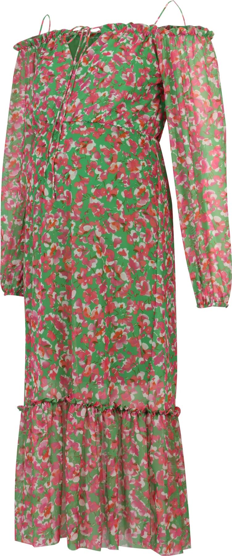 River Island Maternity Letní šaty zelená / červená / růžová