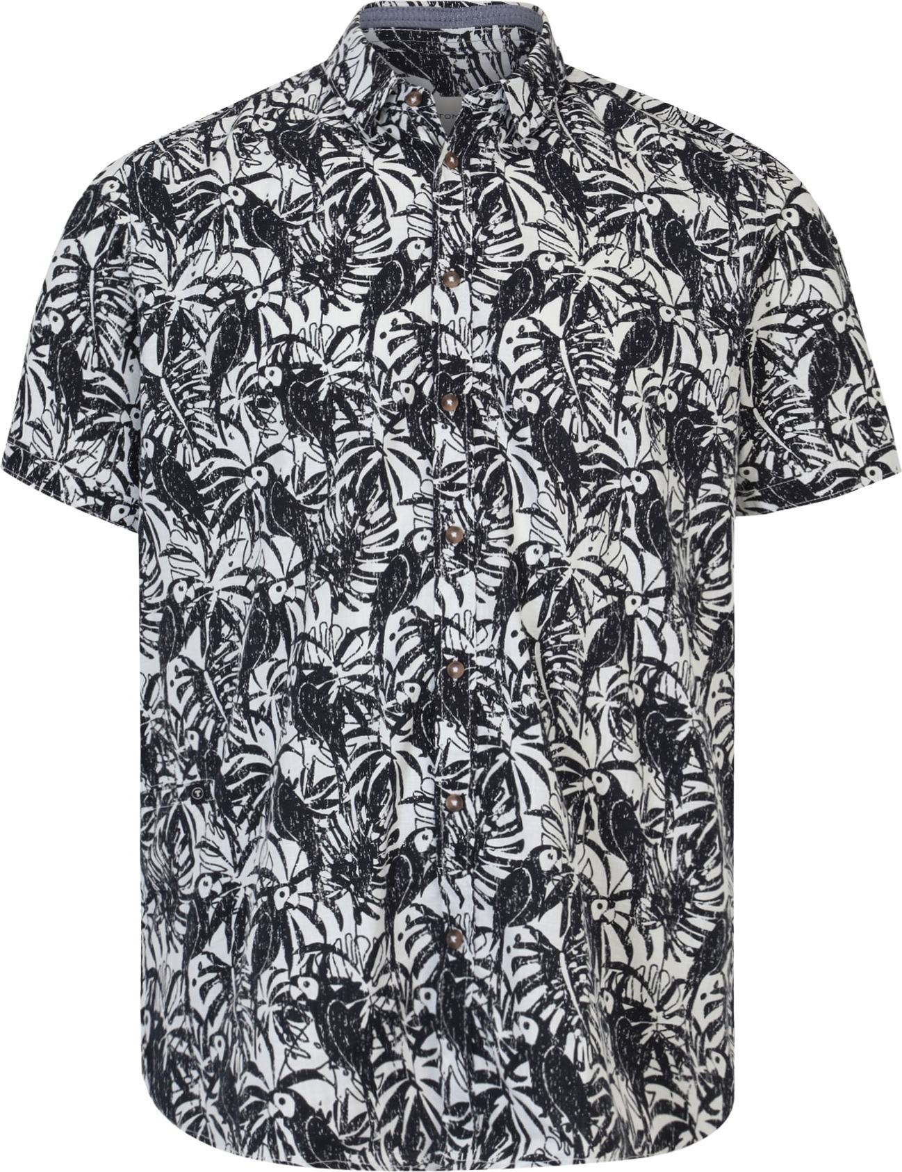 TOM TAILOR Men + Košile bílá / tmavě modrá