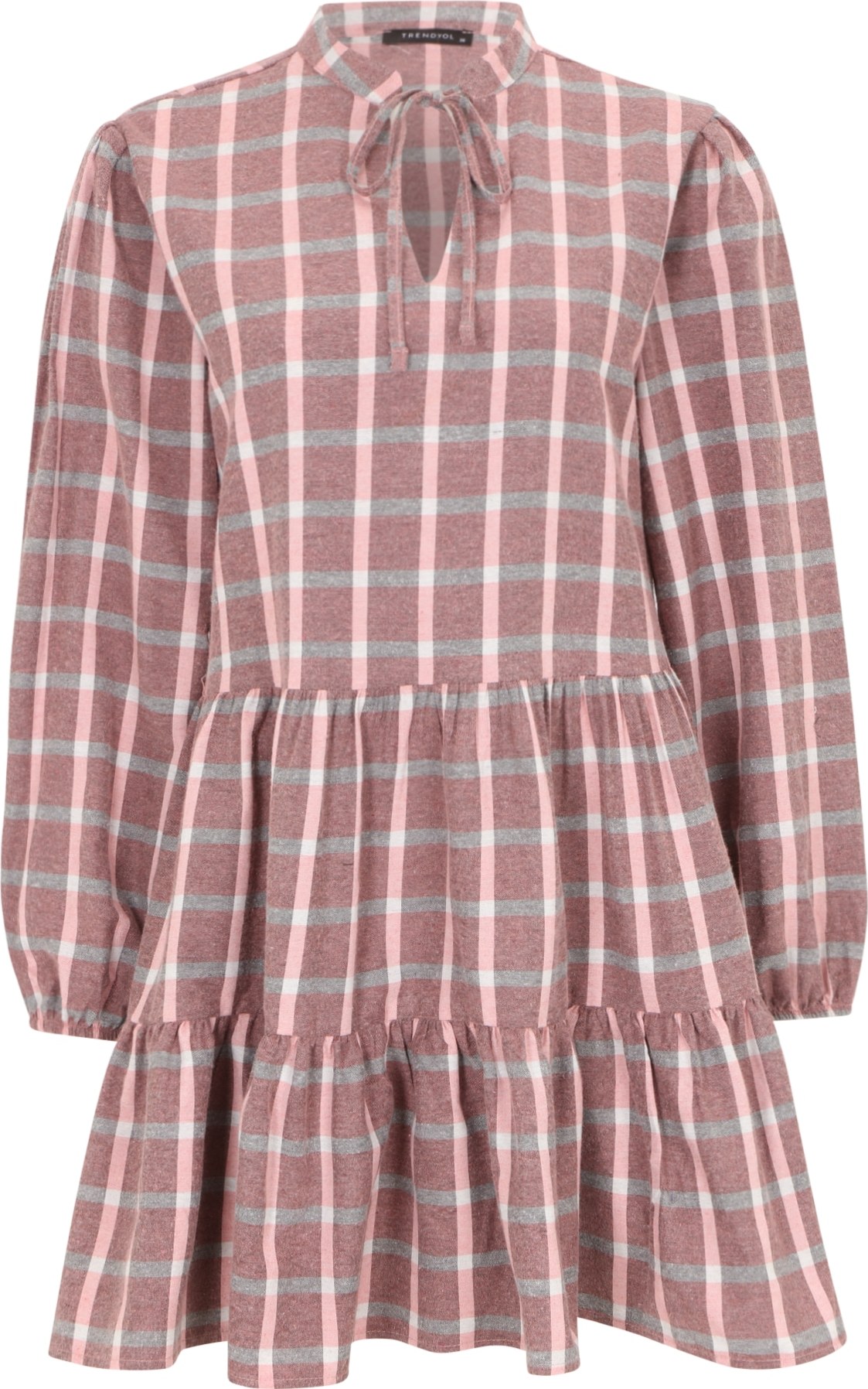 Trendyol Petite Košilové šaty světle růžová / starorůžová / šedá
