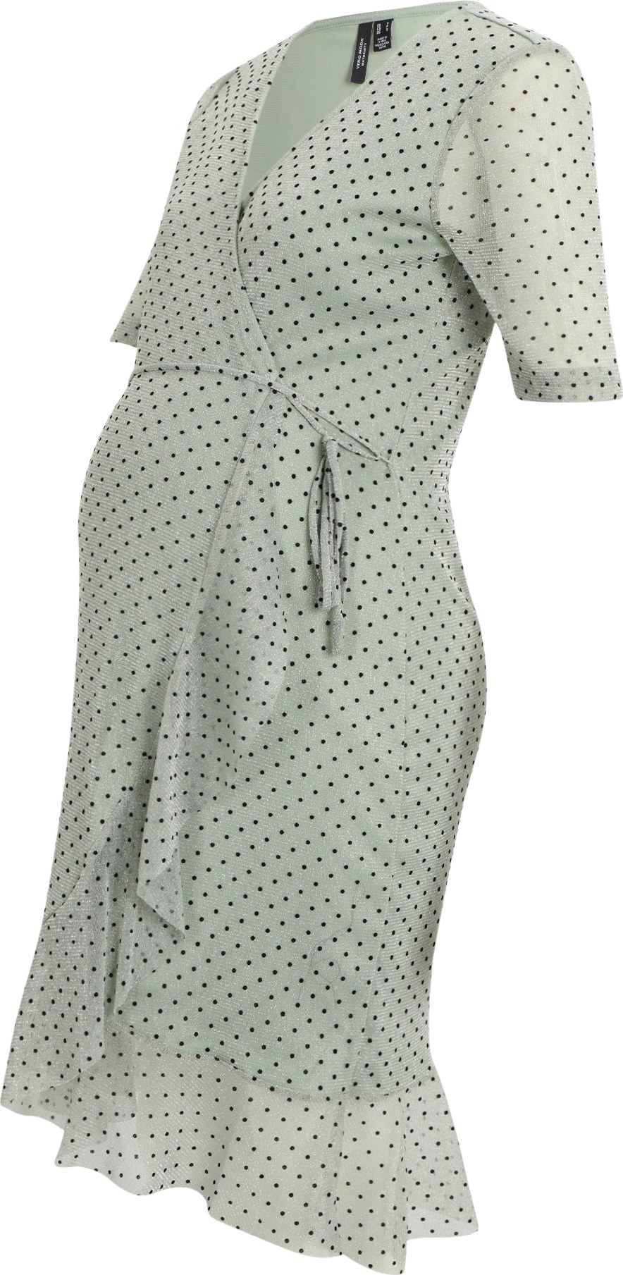 Vero Moda Maternity Šaty 'AURORA' pastelově zelená / černá