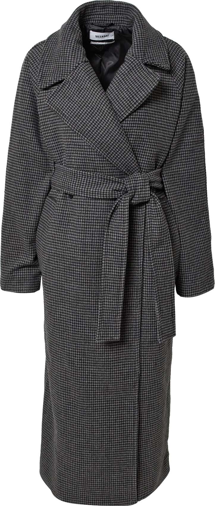 WEEKDAY Přechodný kabát 'Kia' černá / šedý melír