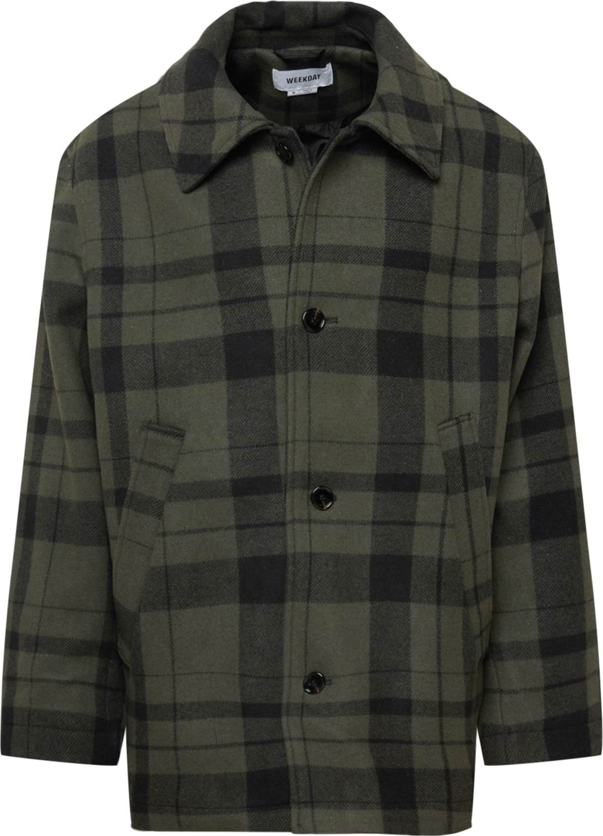 WEEKDAY Přechodný kabát 'Nelson' černá / khaki