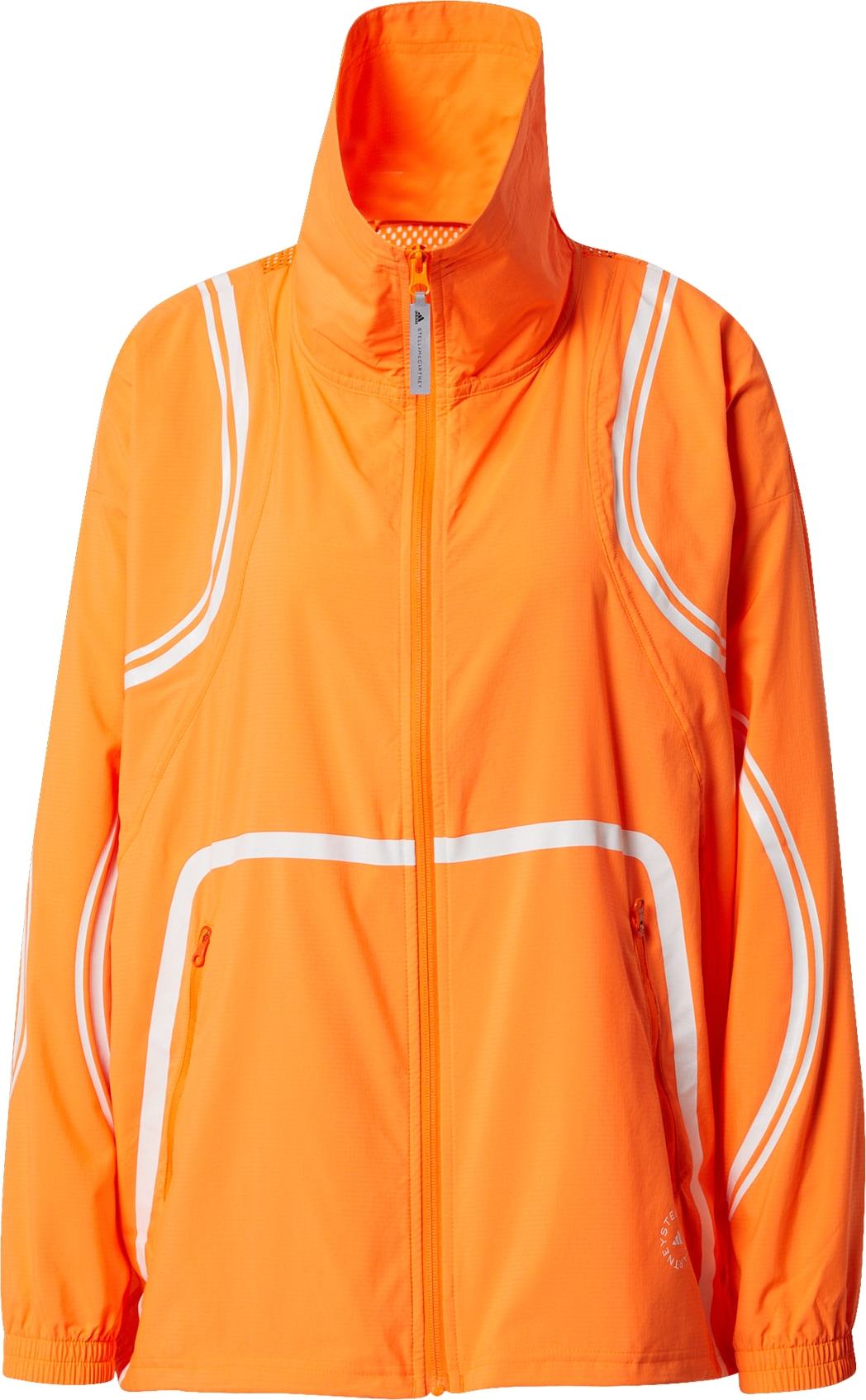 adidas by Stella McCartney Sportovní bunda oranžová / bílá