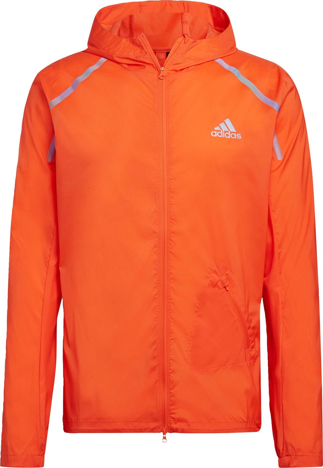 ADIDAS PERFORMANCE Sportovní bunda stříbrně šedá / svítivě oranžová