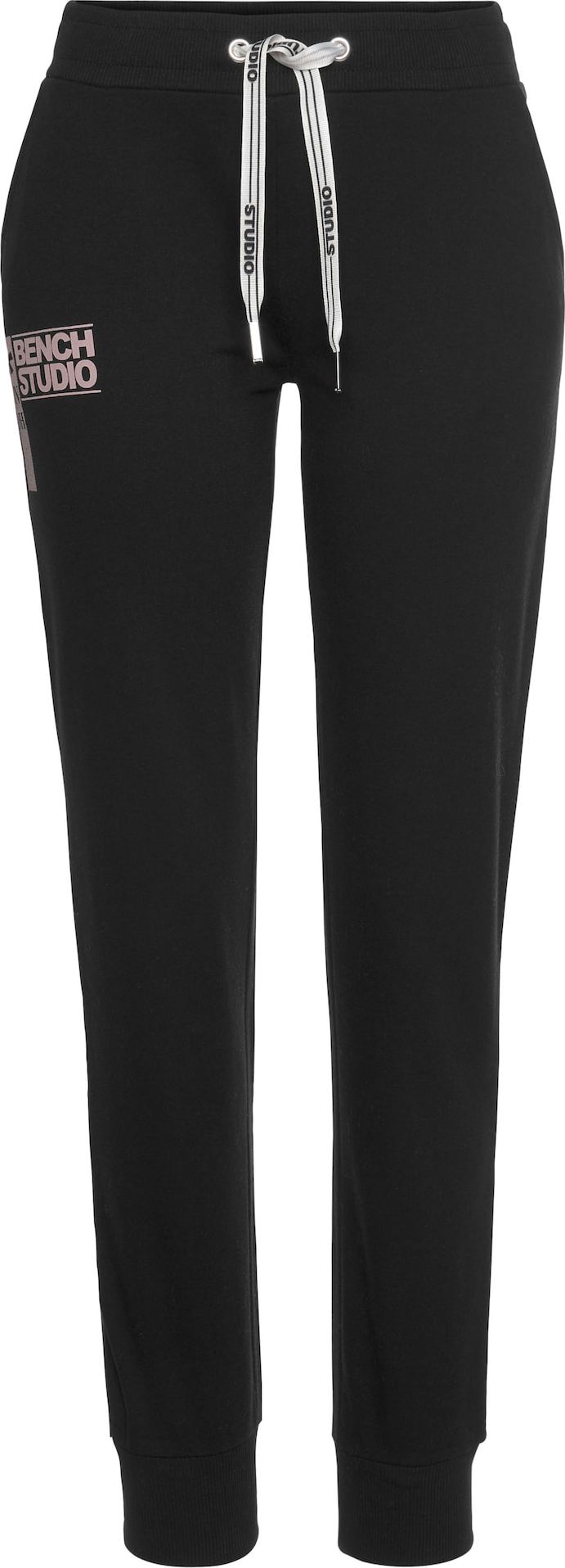 BENCH Sportovní kalhoty černá / bledě fialová