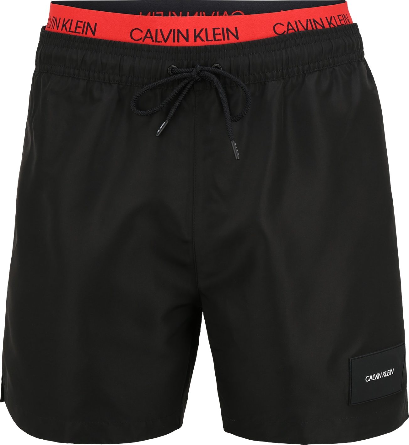Calvin Klein Swimwear Plavecké šortky 'MEDIUM DOUBLE WB' černá