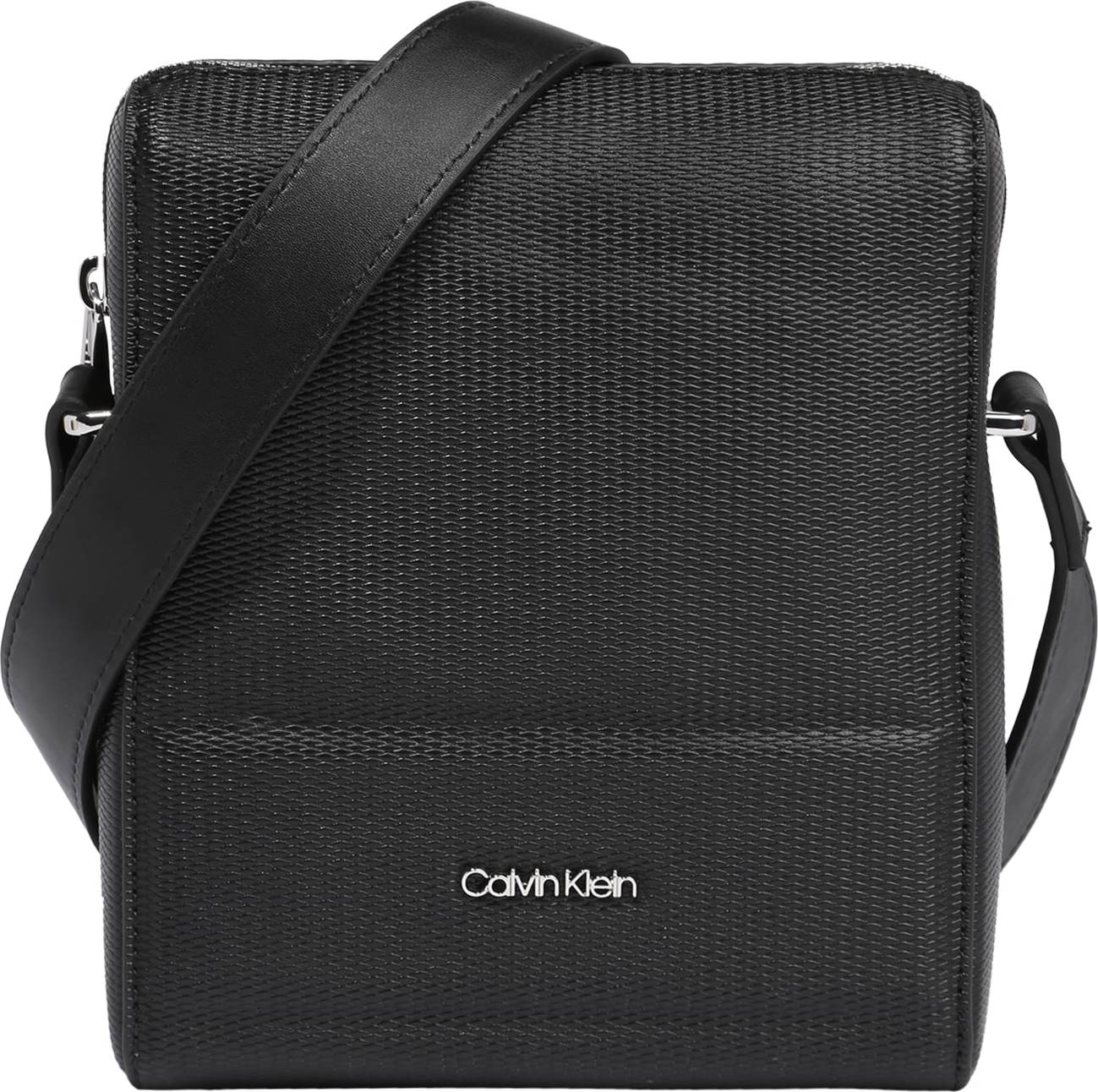 Calvin Klein Taška přes rameno černá / stříbrná