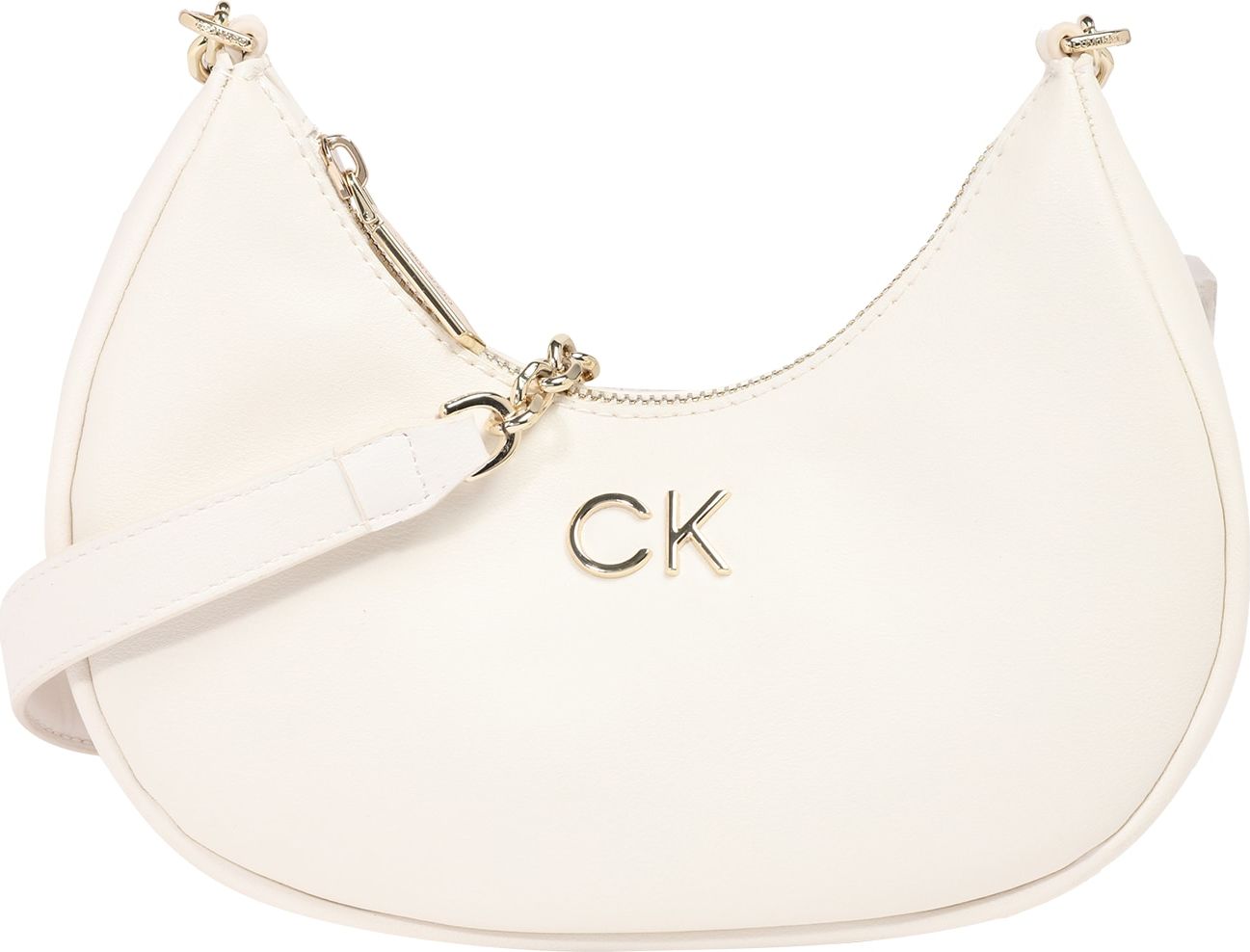 Calvin Klein Taška přes rameno režná / bílá / zlatá