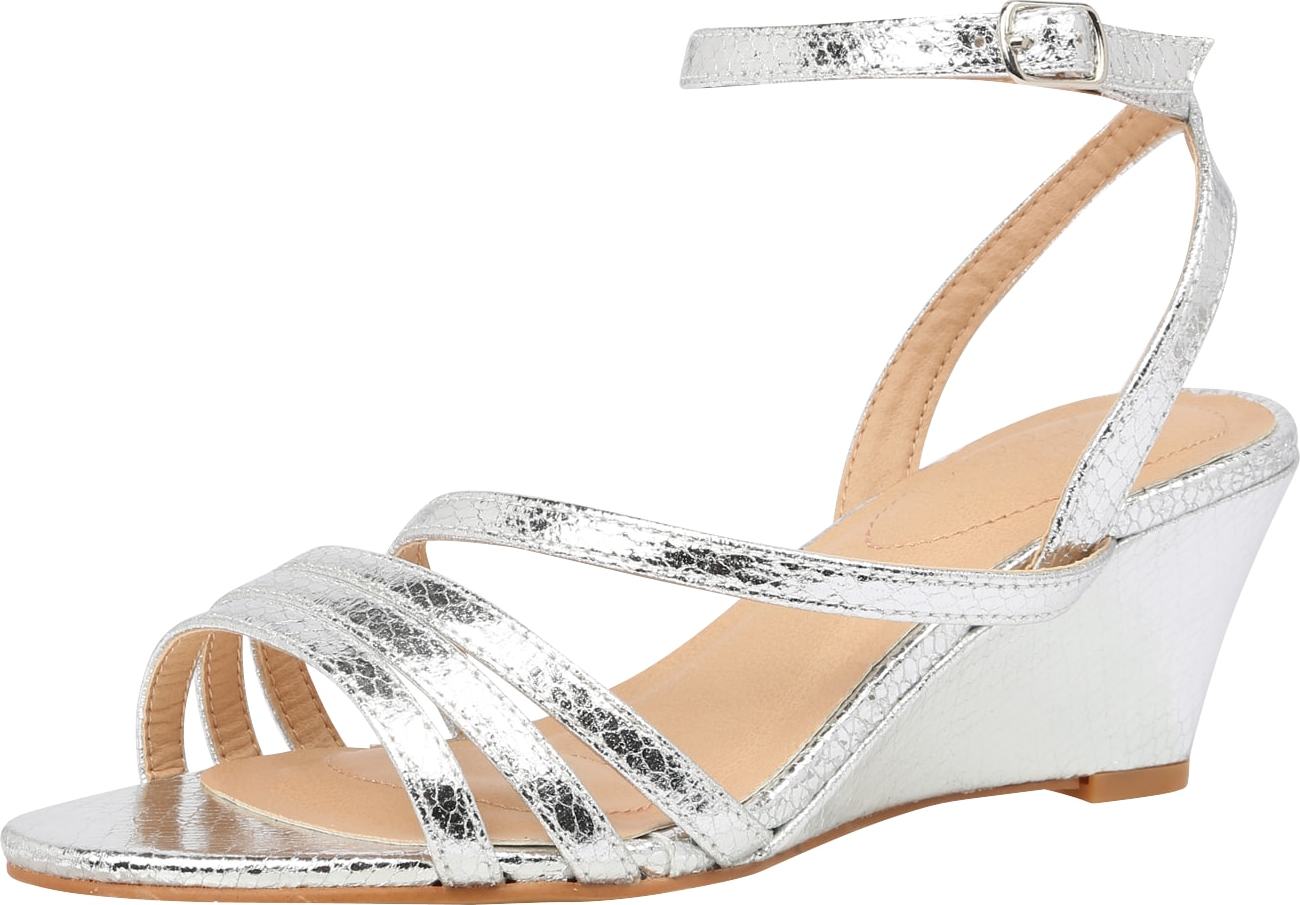 Dorothy Perkins Páskové sandály 'Angelina' stříbrná