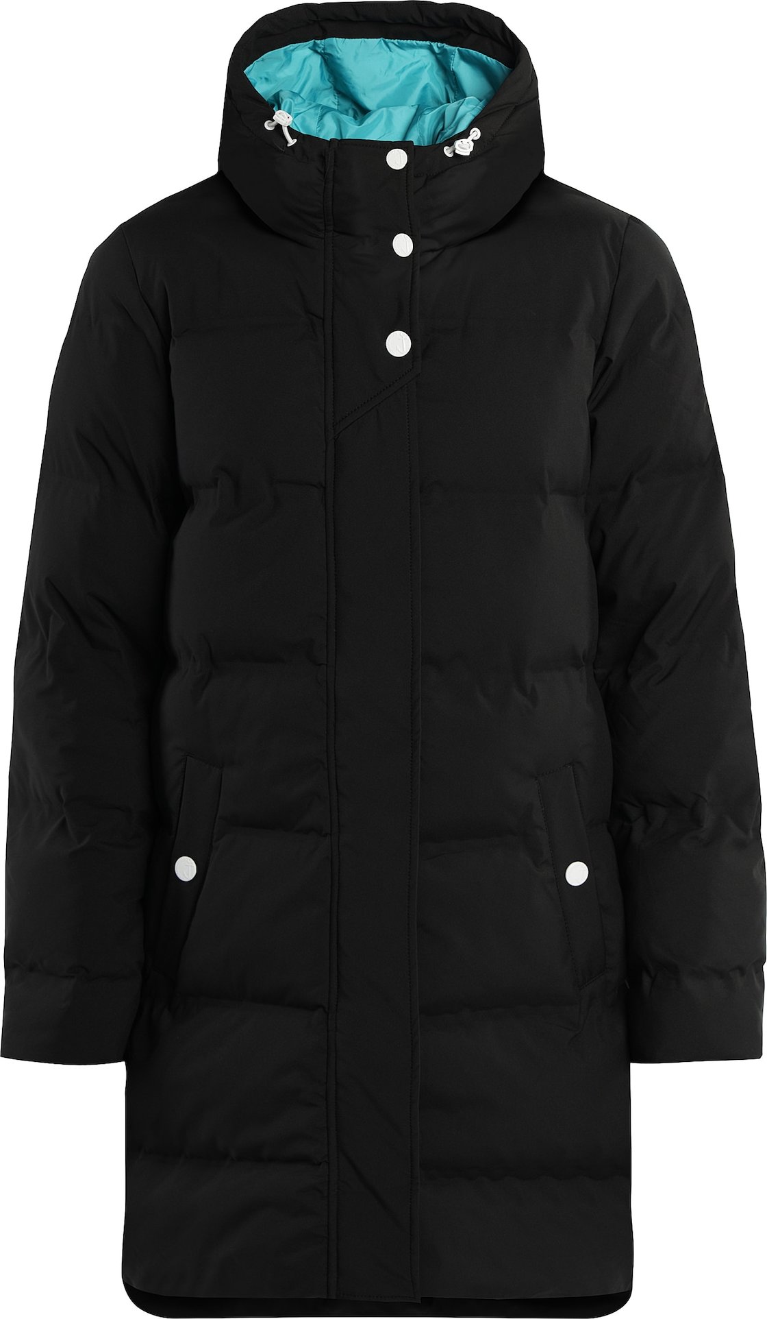 DreiMaster Maritim Zimní kabát černá / aqua modrá