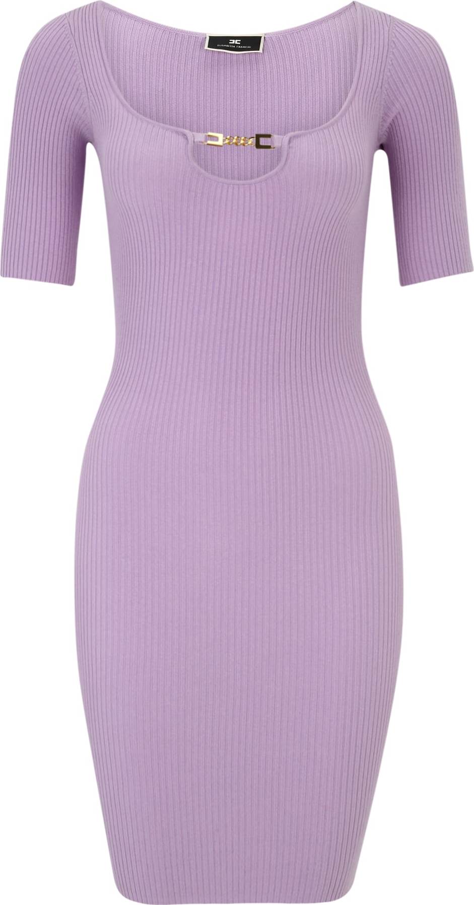 Elisabetta Franchi Úpletové šaty pastelová fialová
