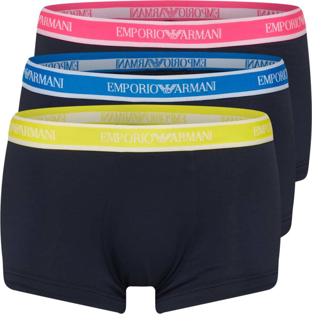 Emporio Armani Boxerky noční modrá / modrá / pink / žlutá / bílá