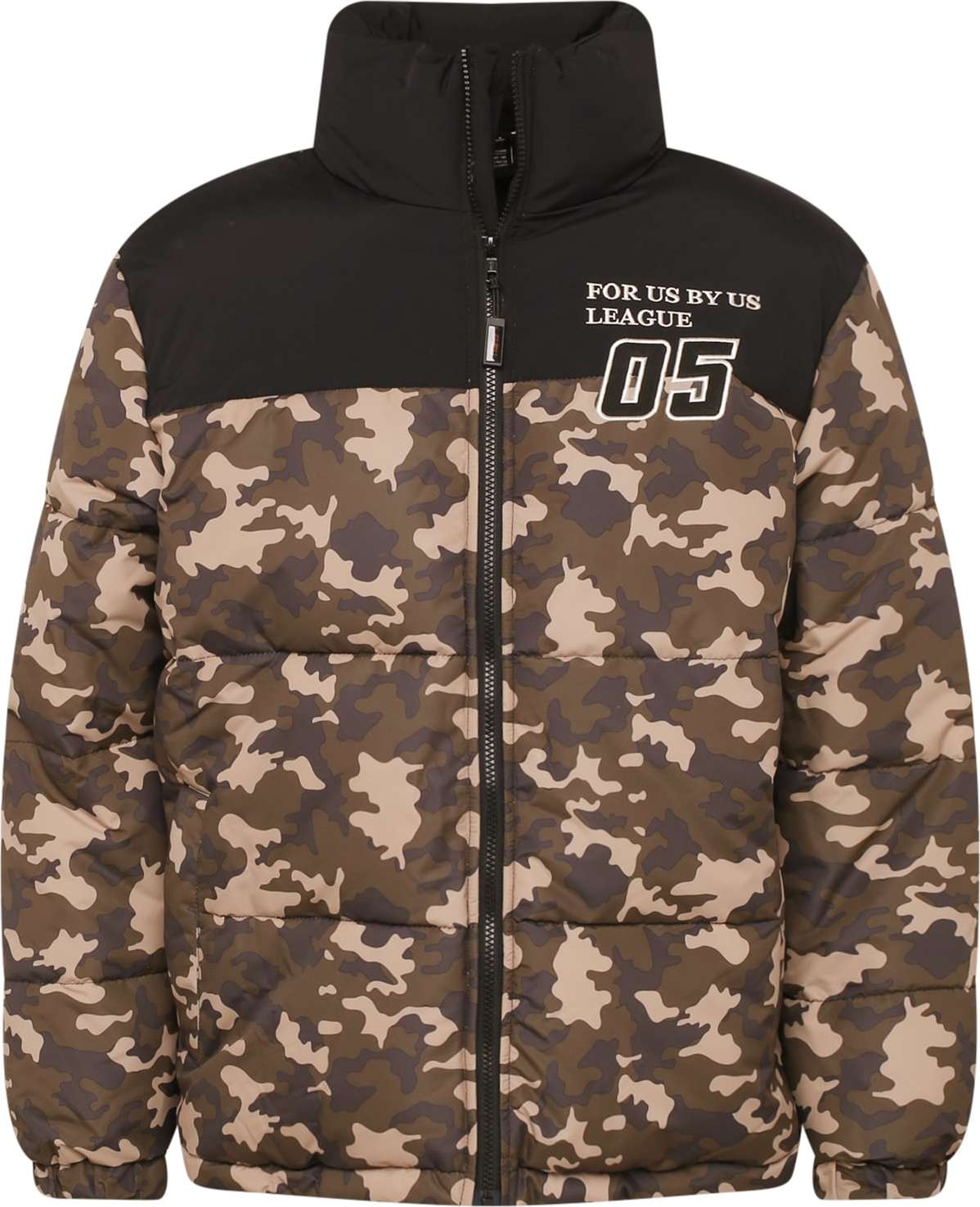 FUBU Přechodná bunda olivová / černá / khaki / bílá