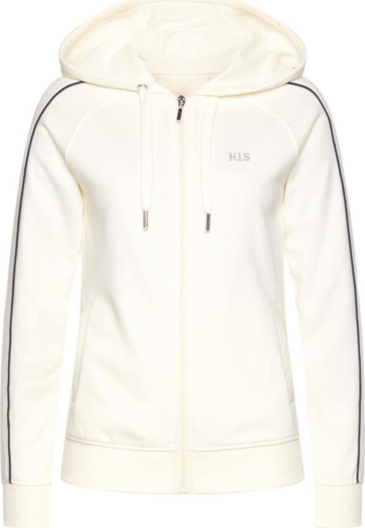 HIS JEANS Mikina s kapucí krémová