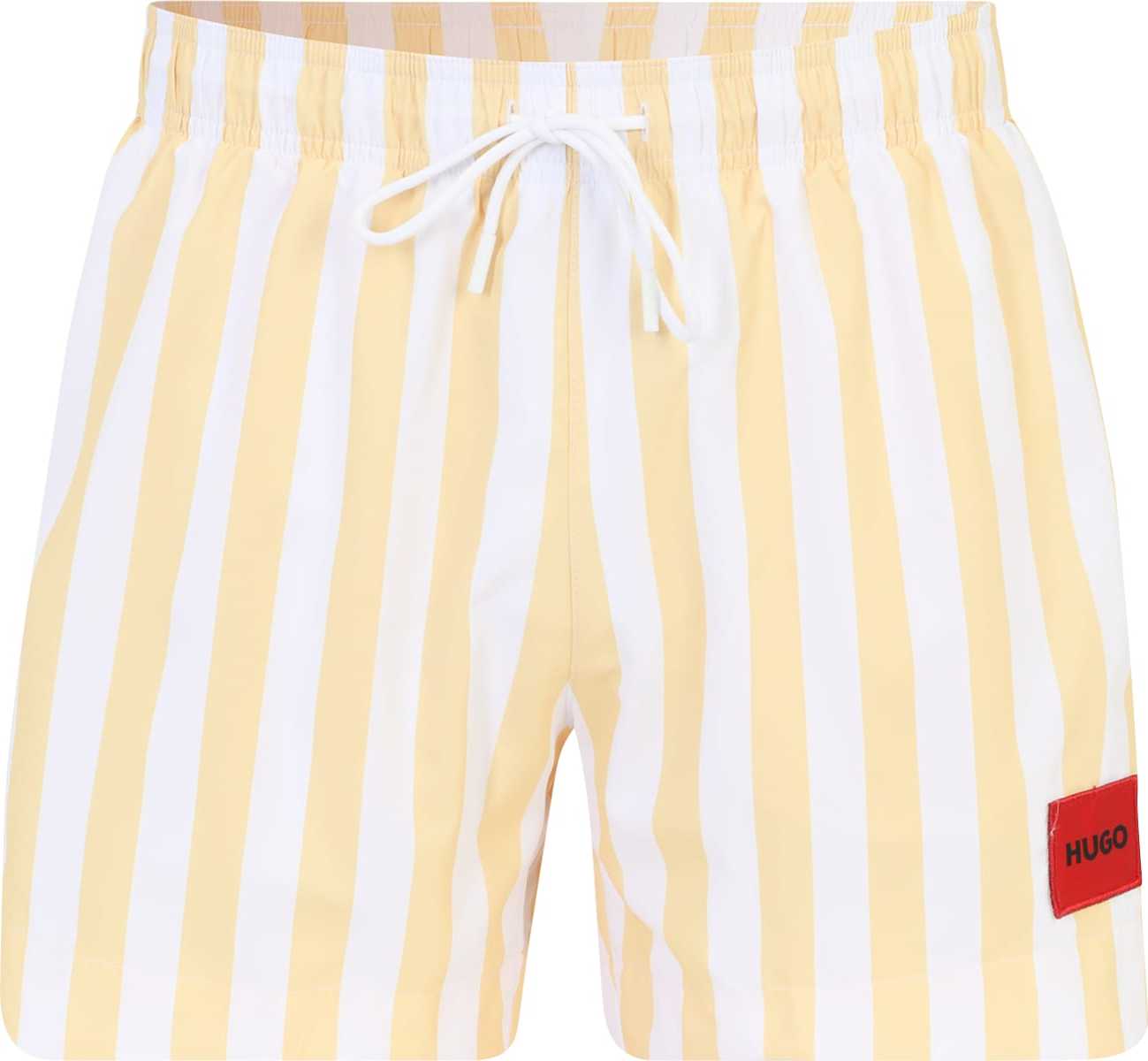 HUGO Plavecké šortky 'CAPRI' světle žlutá / bílá / černá / červená