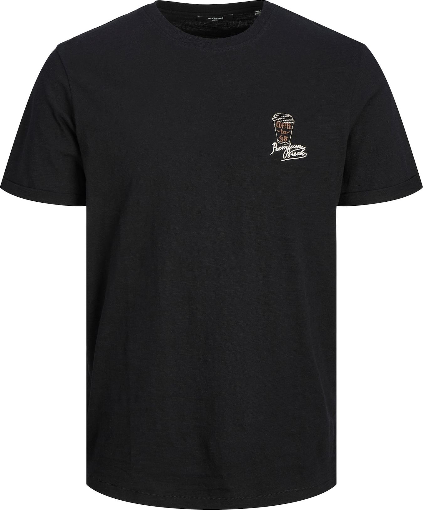 JACK & JONES Tričko 'TROPIC' černá / bílá / hnědá / béžová