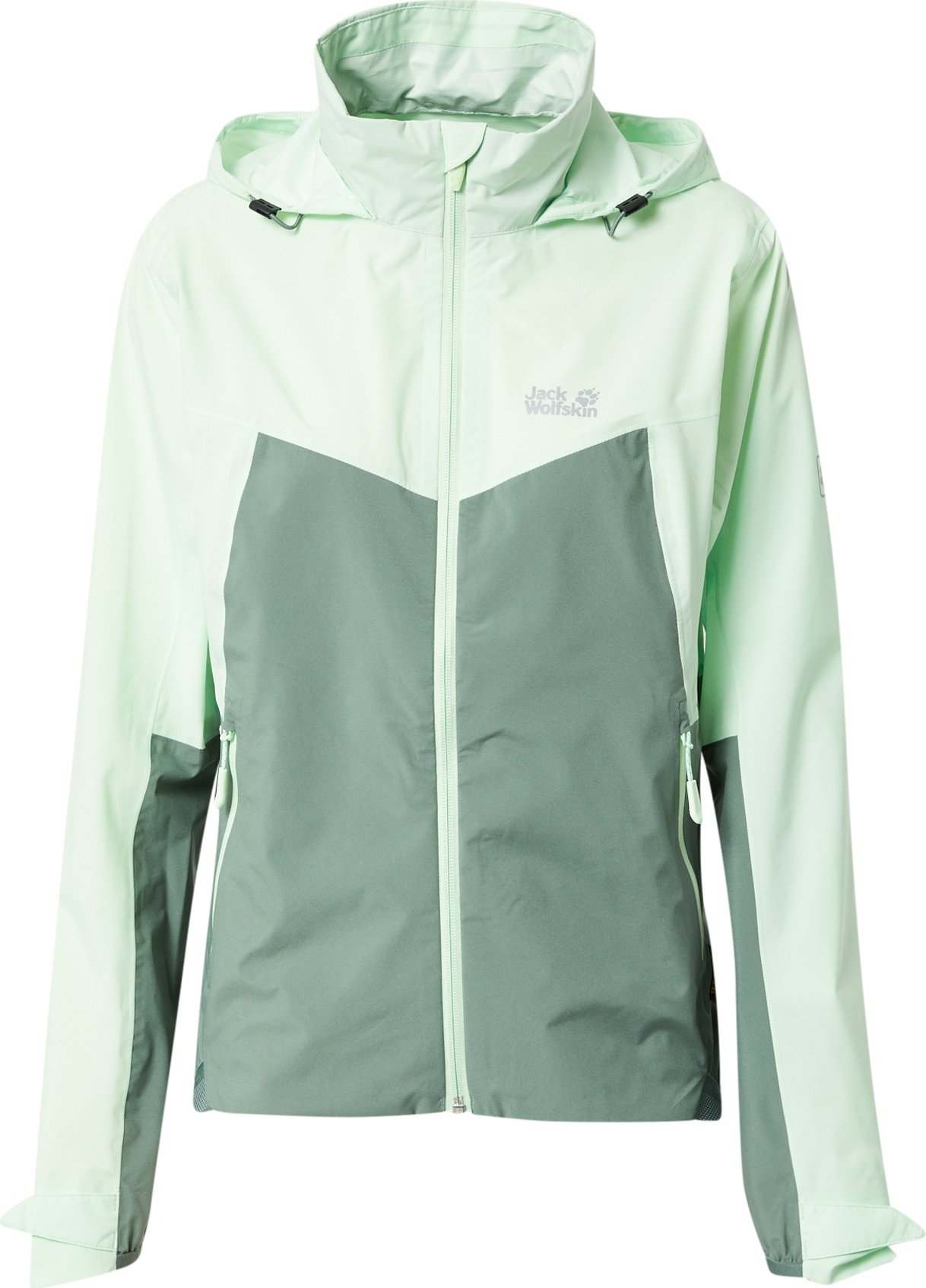 JACK WOLFSKIN Sportovní bunda tmavě šedá / pastelově zelená