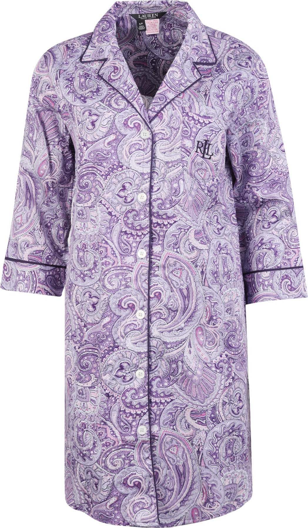 Lauren Ralph Lauren Noční košilka pastelová fialová / tmavě fialová / světle růžová / bílá
