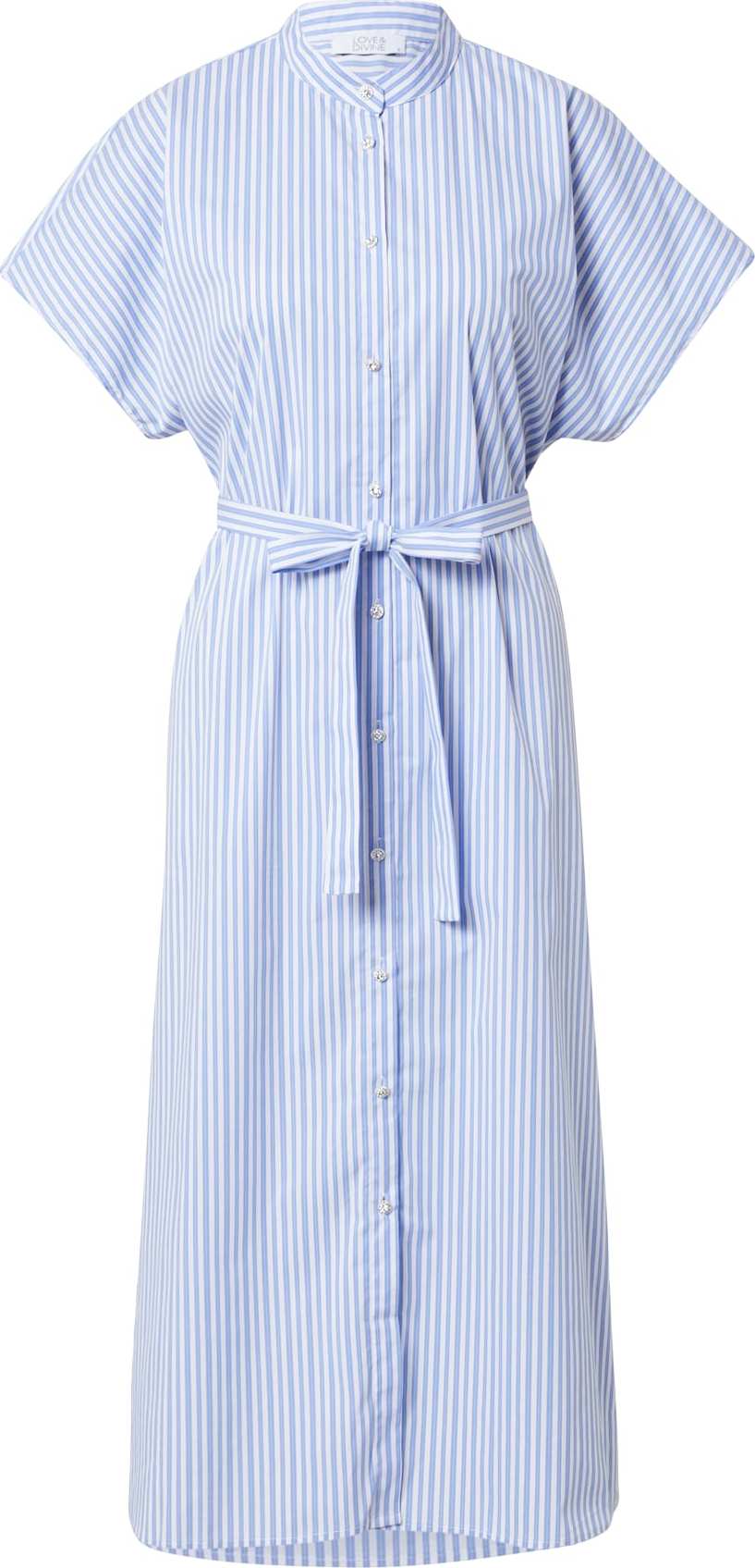 Love & Divine Košilové šaty 'Love655-1' bílá / kouřově modrá