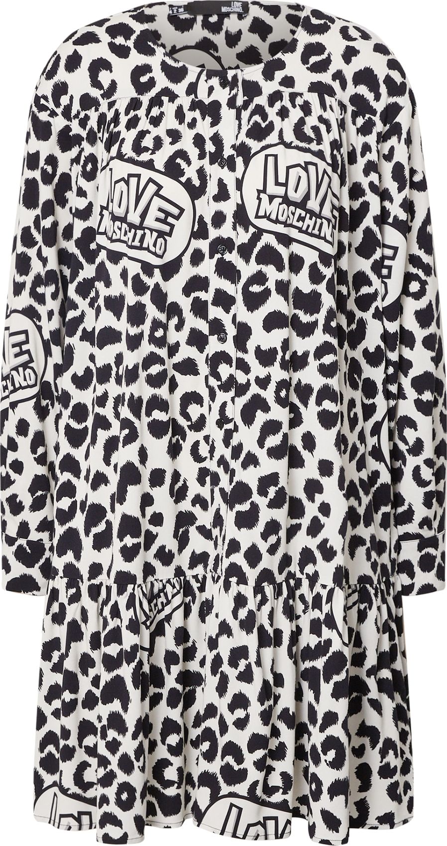 Love Moschino Košilové šaty bílá / černá