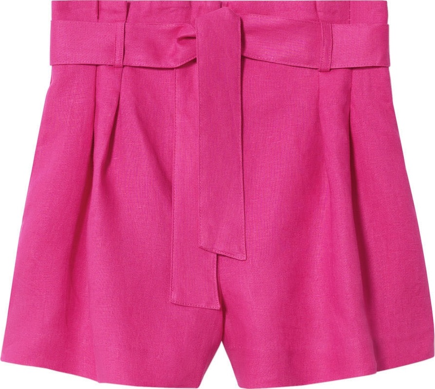MANGO Kalhoty se sklady v pase pink