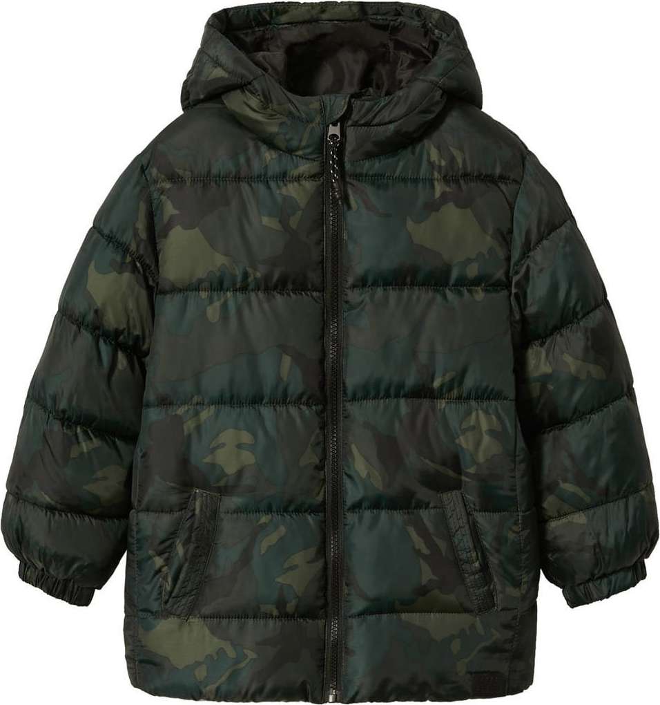MANGO KIDS Zimní bunda 'America3' khaki / tmavě zelená