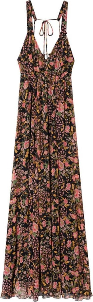 MANGO Společenské šaty 'chiara' černá / pink / zelená