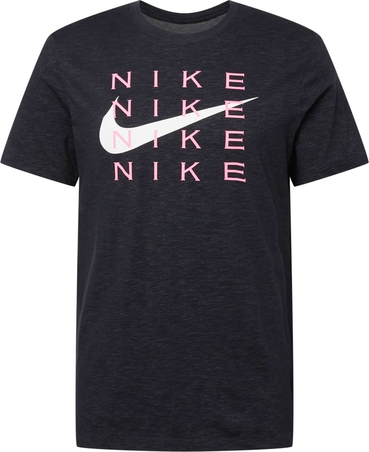NIKE Funkční tričko černá / bílá / světle růžová