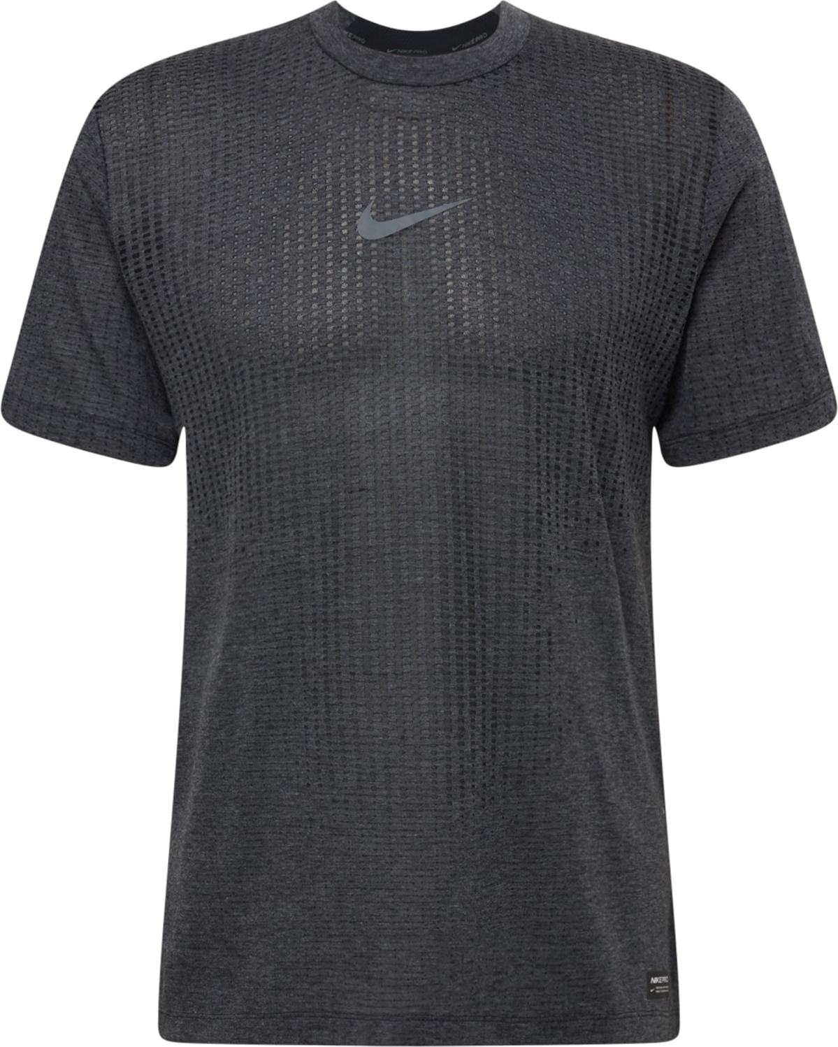 NIKE Funkční tričko černý melír / tmavě šedá
