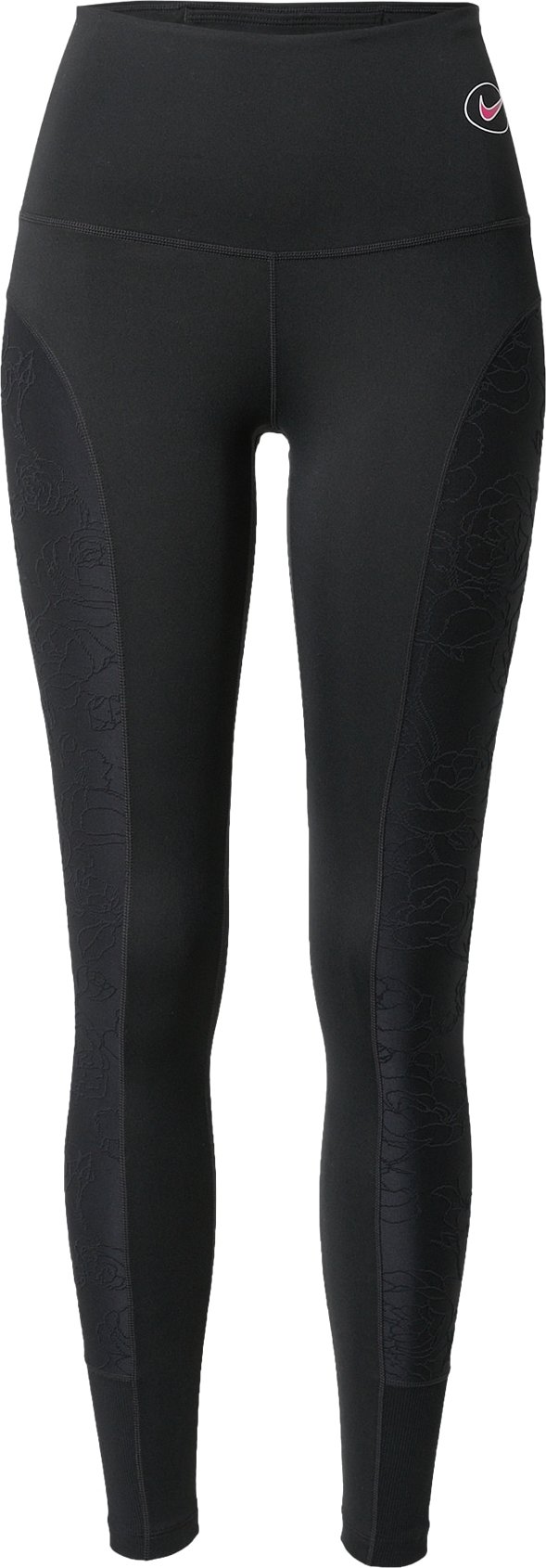 NIKE Sportovní kalhoty černá / bílá / fuchsiová