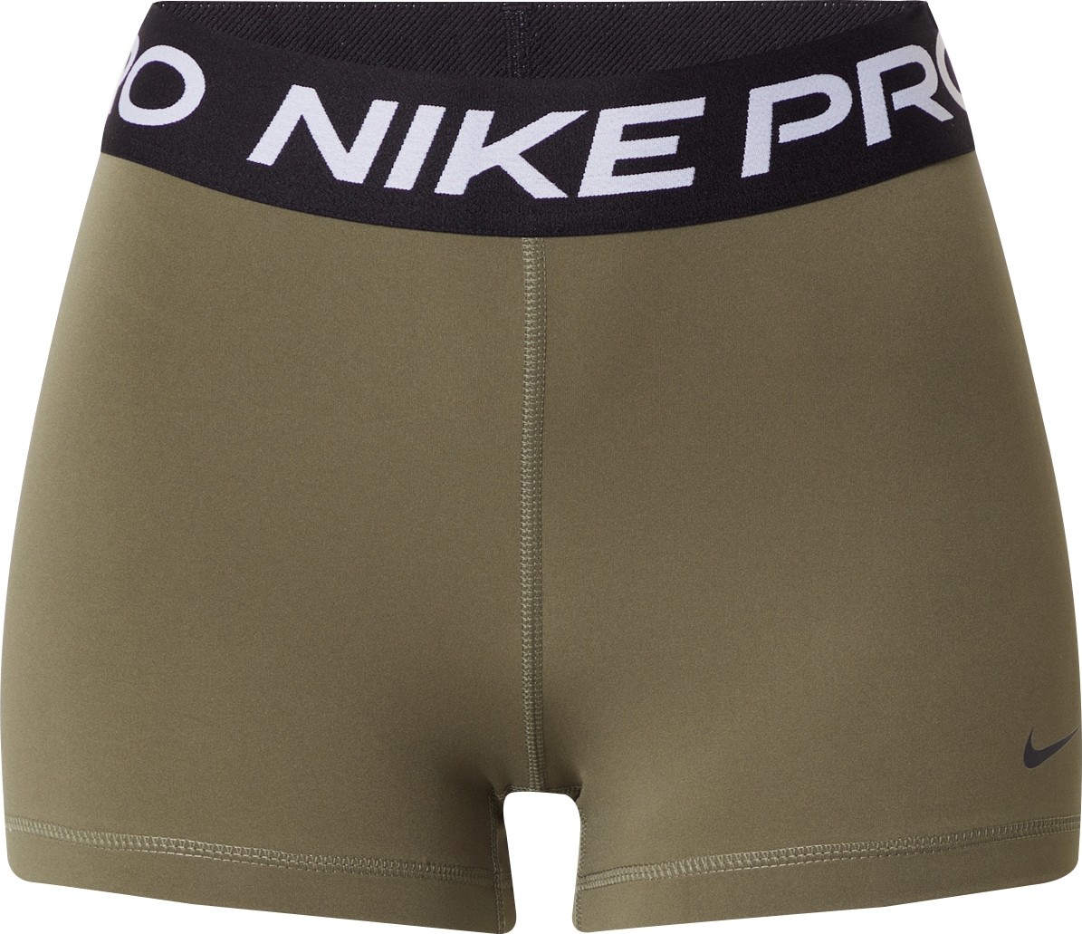 NIKE Sportovní kalhoty černá / olivová / bílá