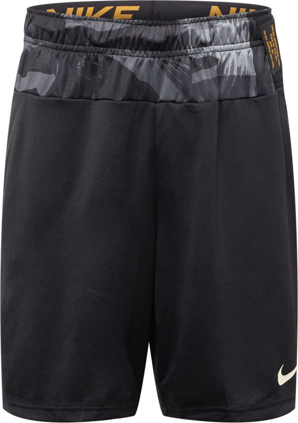 NIKE Sportovní kalhoty černá / šedý melír