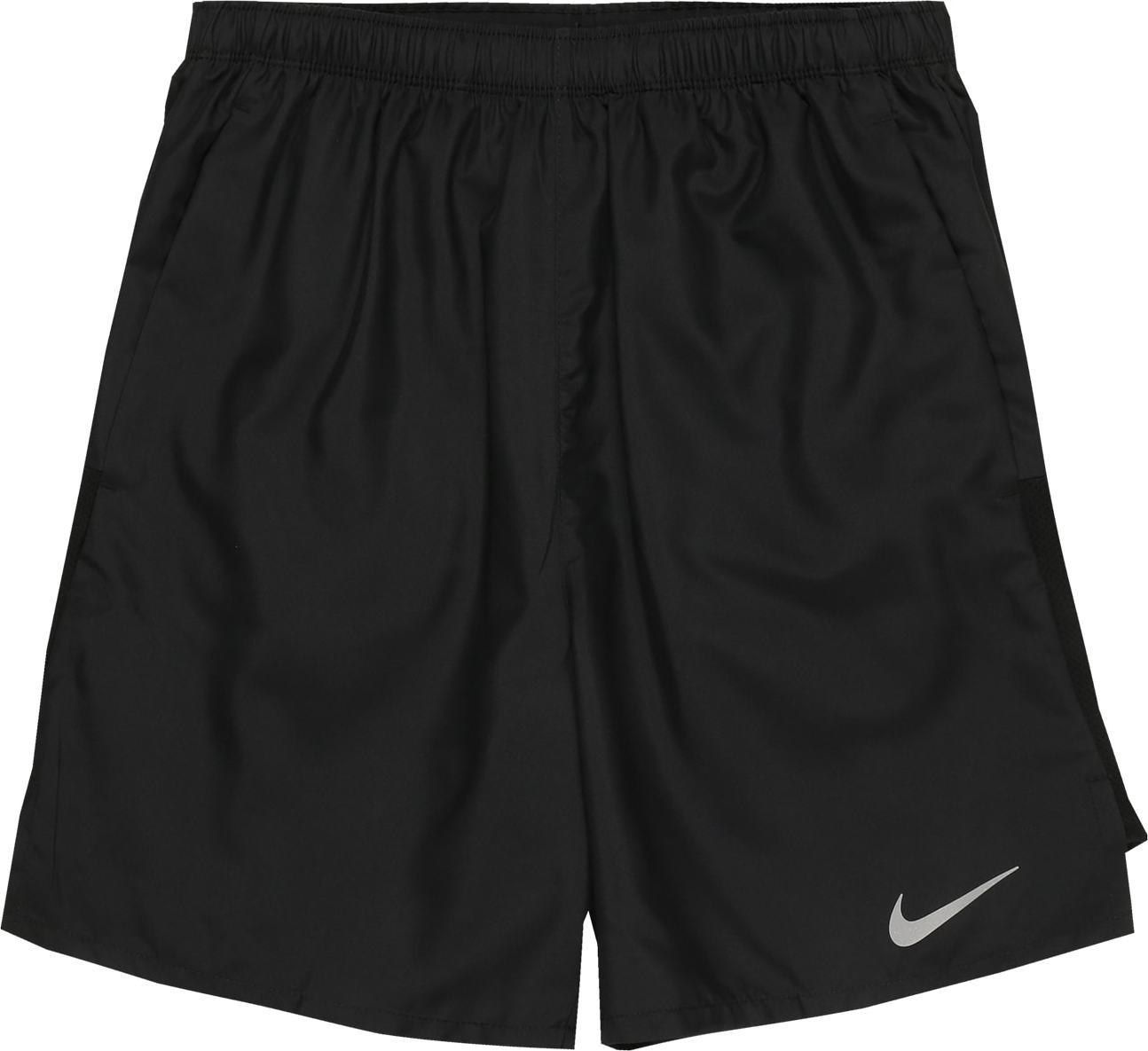 NIKE Sportovní kalhoty černá / stříbrně šedá