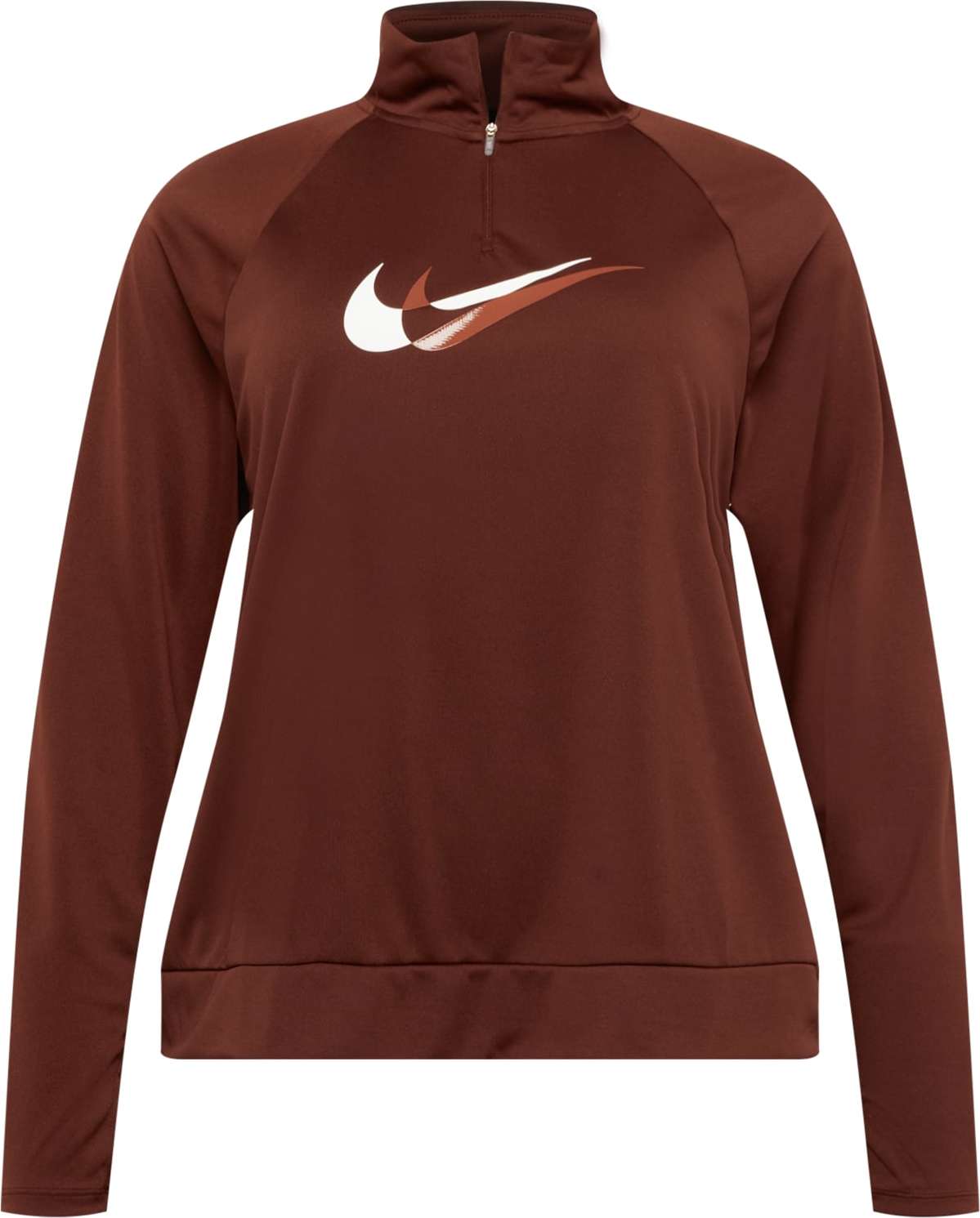 NIKE Sportovní mikina bílá / rezavě červená