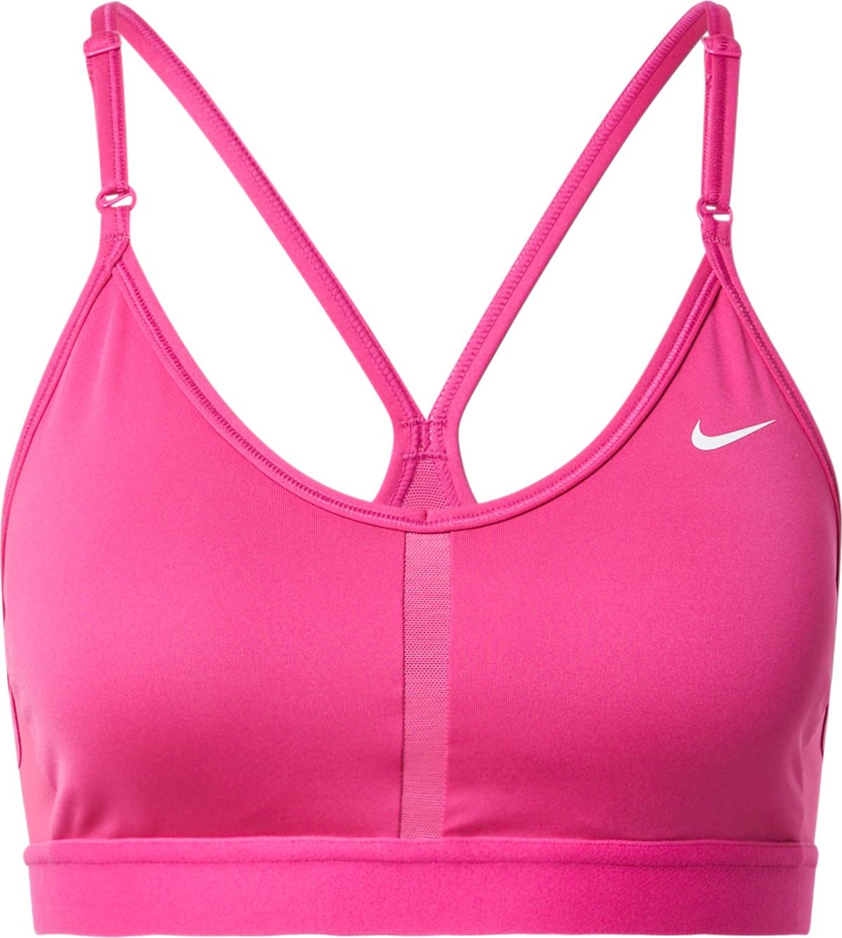 NIKE Sportovní podprsenka 'Indy' pink / bílá