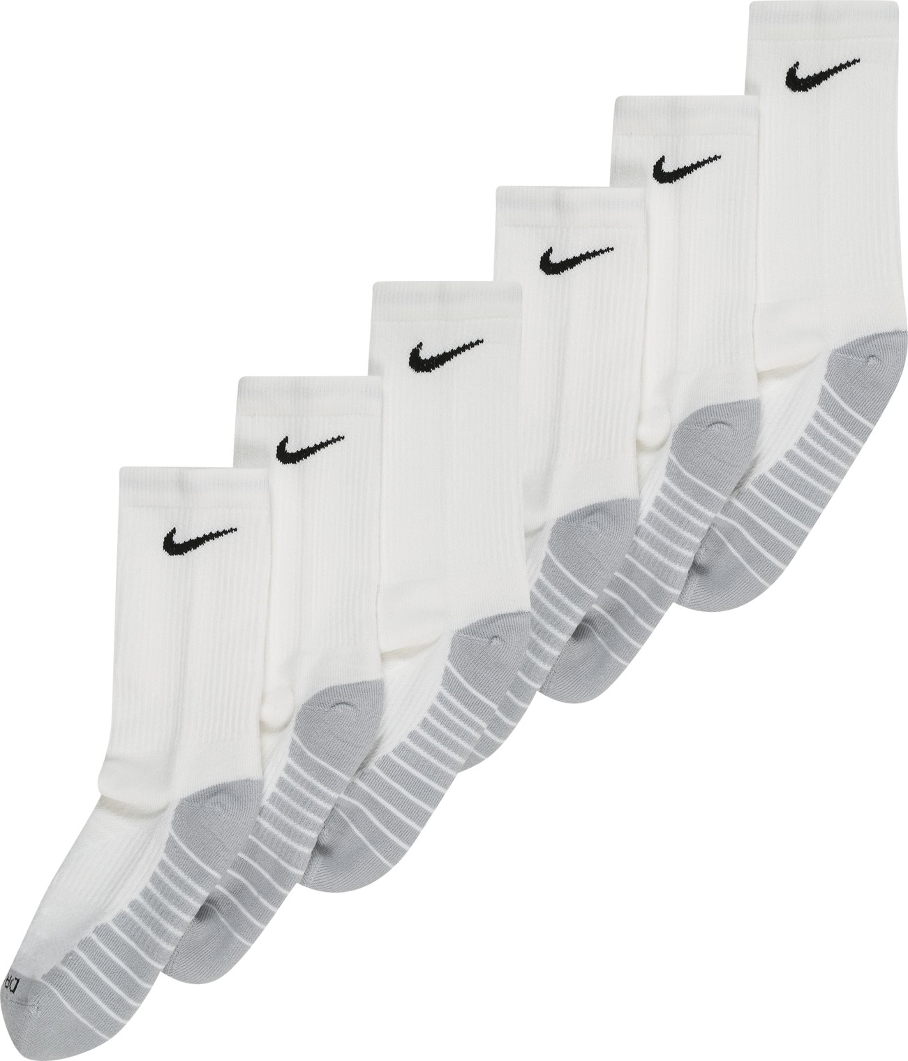NIKE Sportovní ponožky světle šedá / bílá / černá