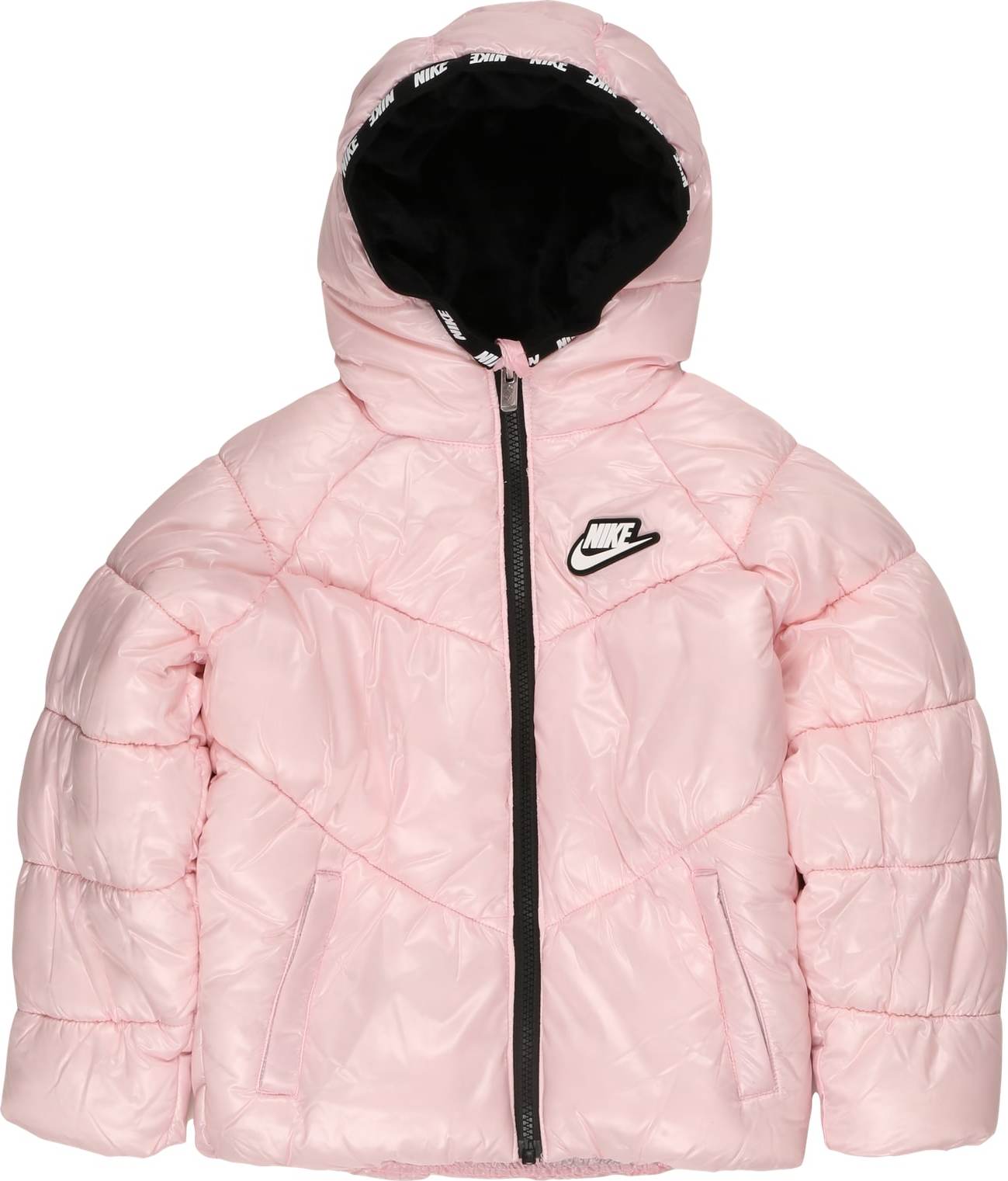 Nike Sportswear Zimní bunda růžová / bílá / černá