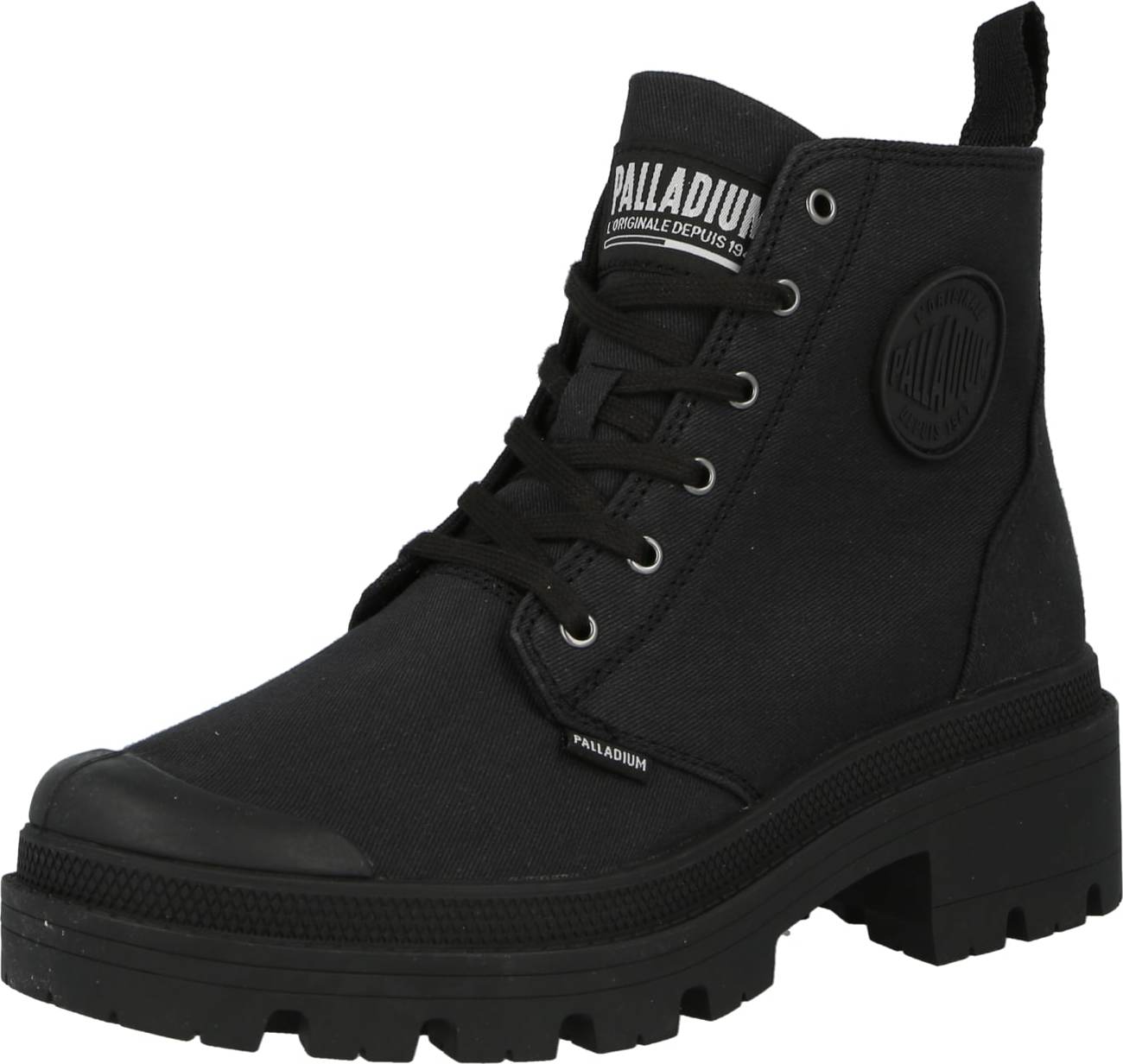 Palladium Šněrovací kozačky černá / bílá