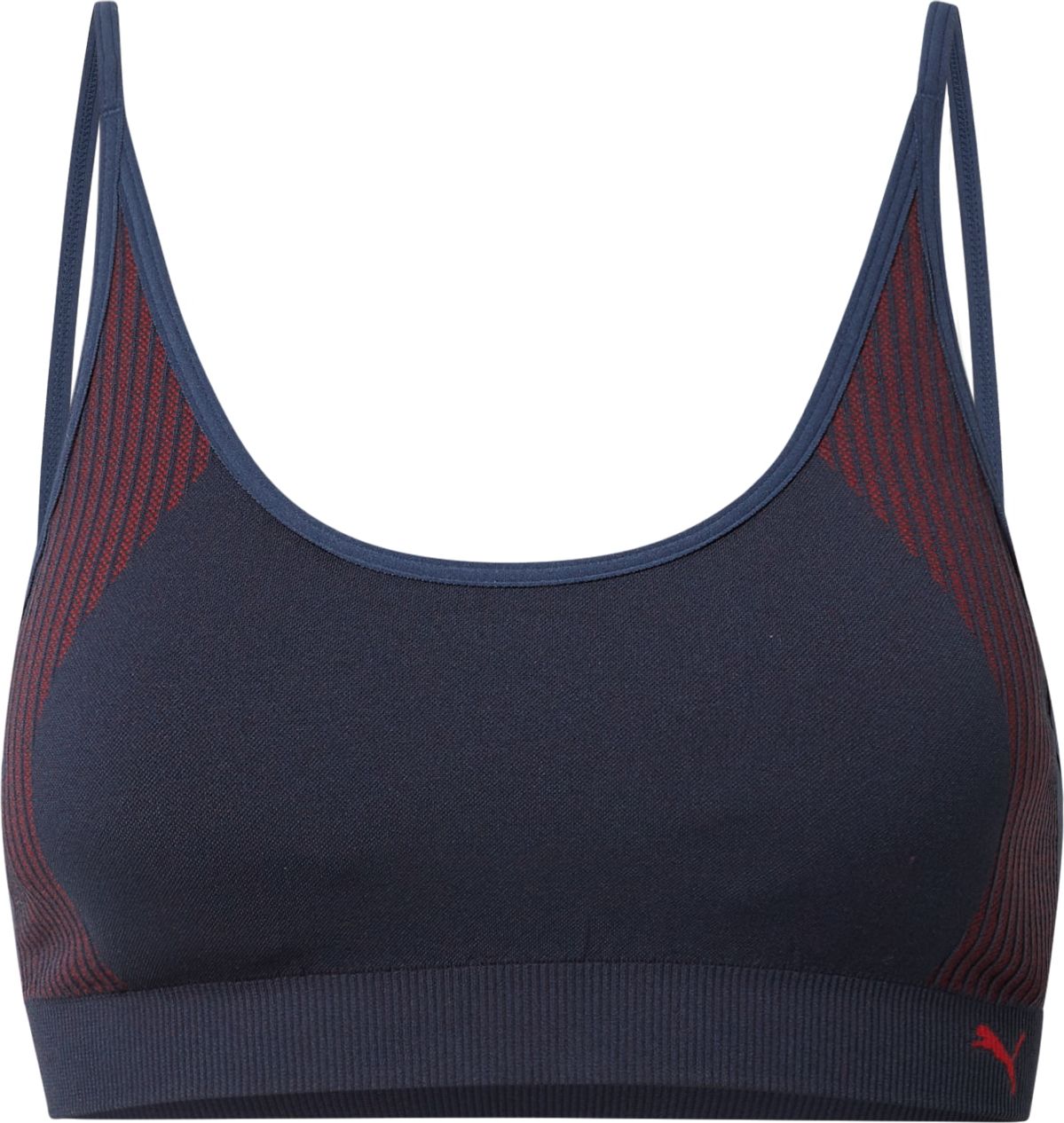 PUMA Sportovní podprsenka černá / tmavě červená