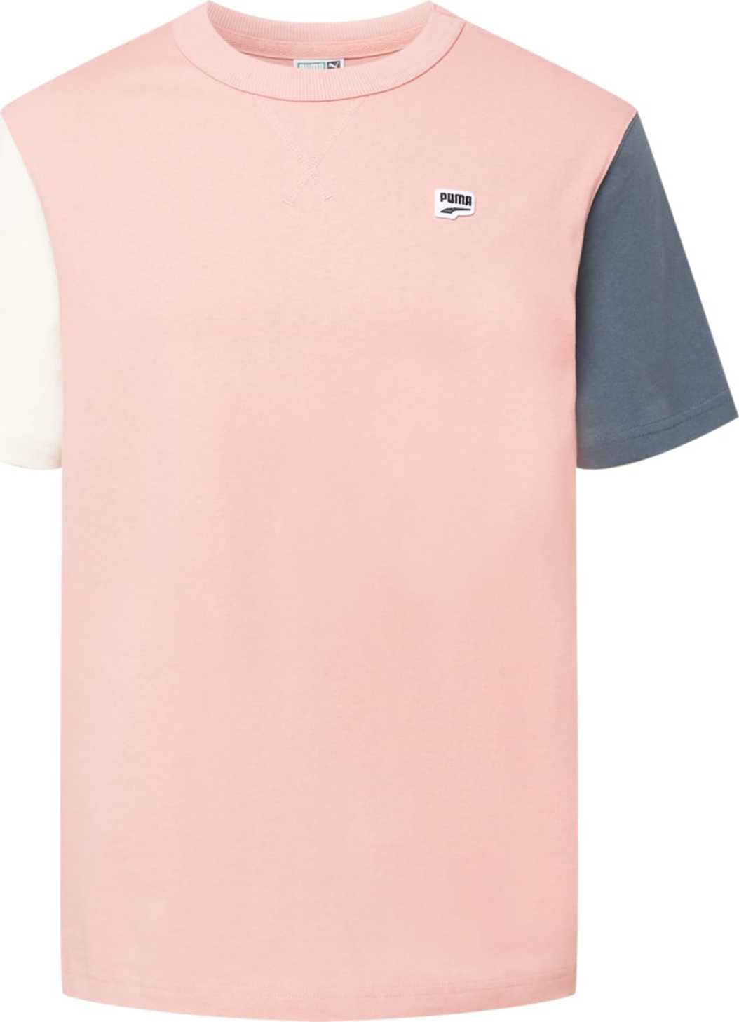 PUMA Tričko 'Downtown' růžová / chladná modrá / krémová / černá