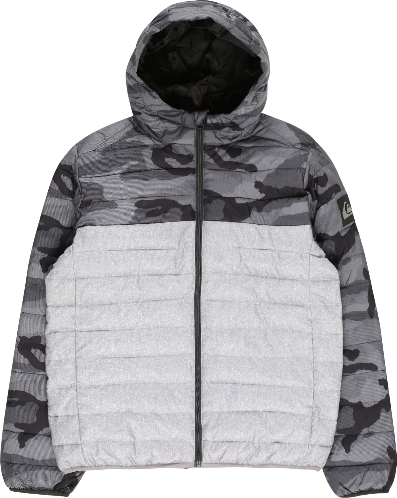 QUIKSILVER Sportovní bunda 'SCALY' černá / šedá / bílý melír