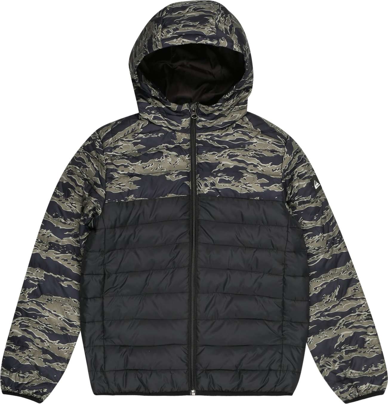 QUIKSILVER Sportovní bunda 'Scaly' černá / šedá / zelená